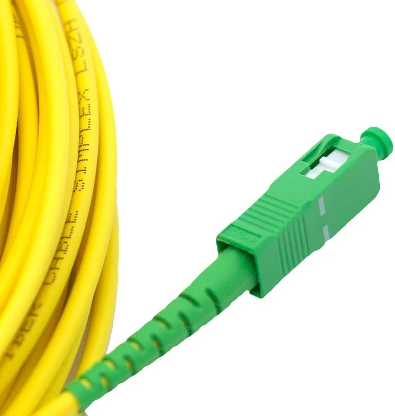 کابل فیبر نوری یونیورسال Glowster زرد SC/APC به SC/APC سینگل مود سیمپلکس 9/125 سازگار با Orange، Movistar، Vodafone، Jazztel و سایرین - 1 متر