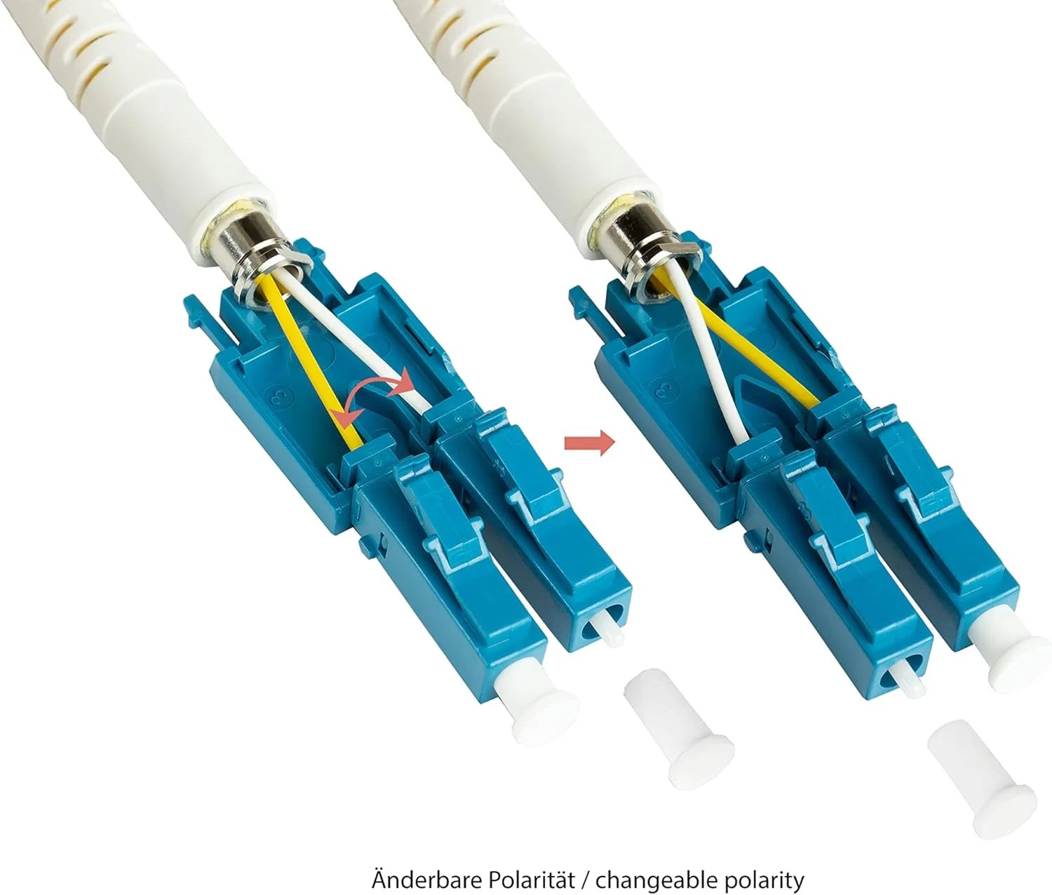 کابل فیبر نوری OS2 Good Connections - دوبلکس - پلاگ LC به LC - UNIBOOT - سینگل مود 9/125 - اترنت 1/10/40/100 گیگابیتی - هادی فیبر نوری، کابل فیبر نوری، کابل پچ - 5 متر