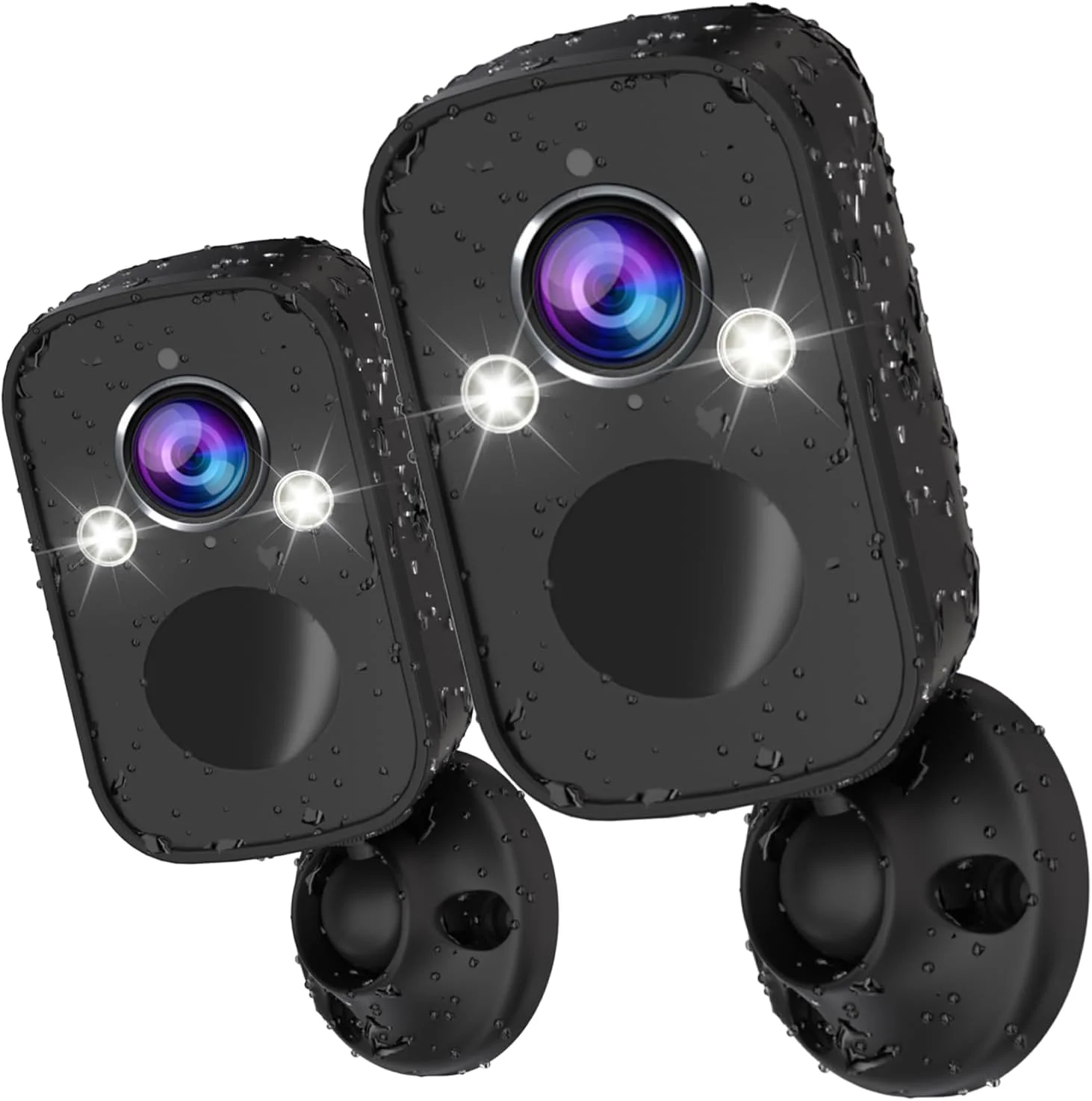 دوربین های امنیتی بی سیم فضای باز Rraycom، 2 عدد دوربین 2k برای امنیت خانه با آلارم تشخیص حرکت، دوربین نظارتی وای فای داخلی، دید در شب رنگی، مکالمه دو طرفه، ضد آب، فضای ابری/SD