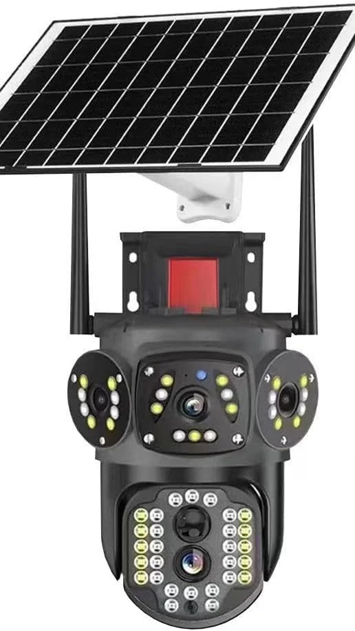 دوربین امنیتی 4 مگاپیکسلی V380 4G با دید 3 طرفه، وای فای بی سیم فضای باز، ضد آب، دید در شب و دسترسی از راه دور - نظارت HD به صورت 24 ساعته و 7 روز هفته