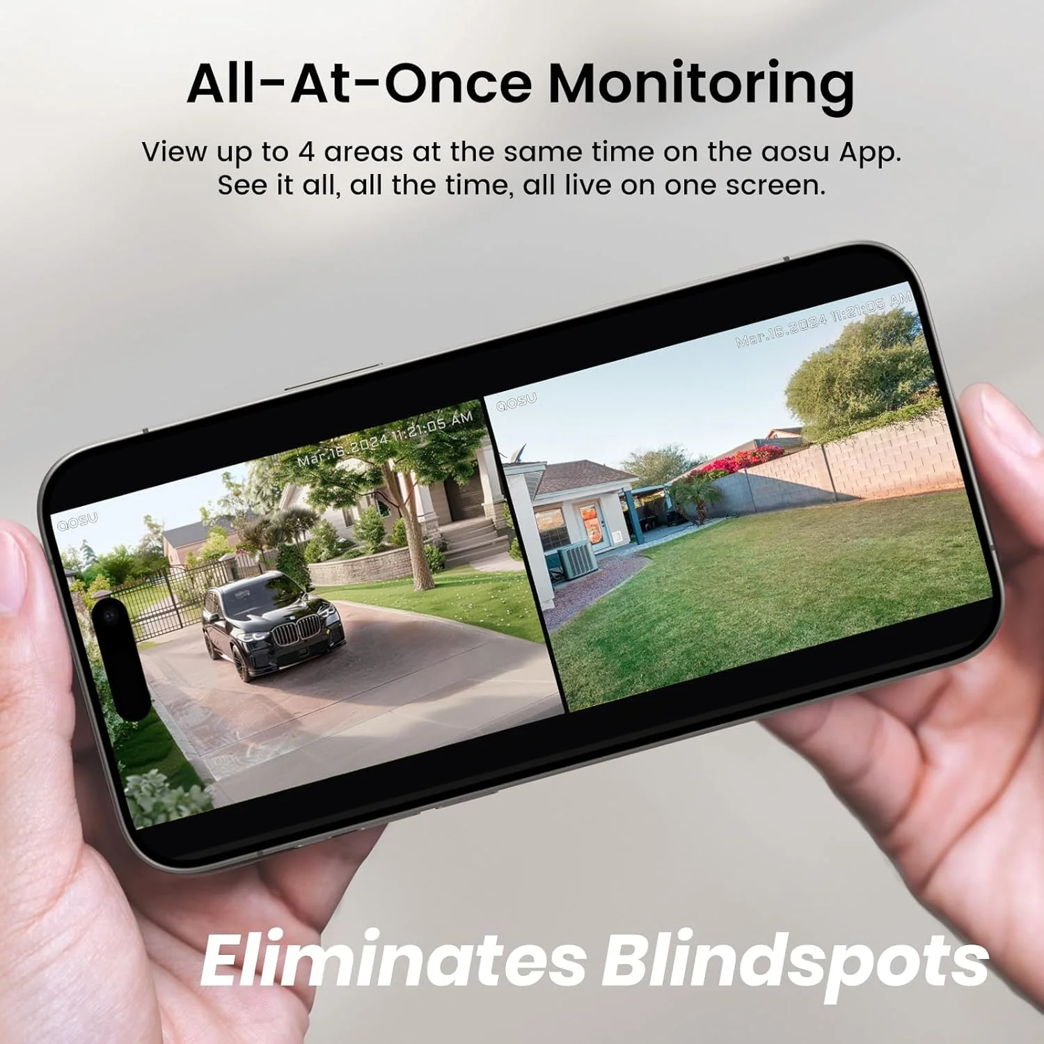 دوربین های امنیتی خورشیدی بی سیم AOSU برای فضای باز، بدون نیاز به اشتراک، 32 گیگابایت حافظه محلی روی Homebase، کیفیت 2K، زاویه دید 166 درجه، دارای نورافکن، پشتیبانی از روتر وای فای 2.4 و 5 گیگاهرتز و الکسا و دستیار گوگل، سیستم دوربین دوگانه AOSU SolarCam Pro دوربین های امنیتی خورشیدی بی سیم AOSU برای فضای باز، بدون نیاز به اشتراک، 32 گیگابایت حافظه محلی روی Homebase، کیفیت 2K، زاویه دید 166 درجه، دارای نورافکن، پشتیبانی از روتر وای فای 2.4 و 5 گیگاهرتز و الکسا و دستیار گوگل، سیستم دوربین دوگانه AOSU SolarCam Pro