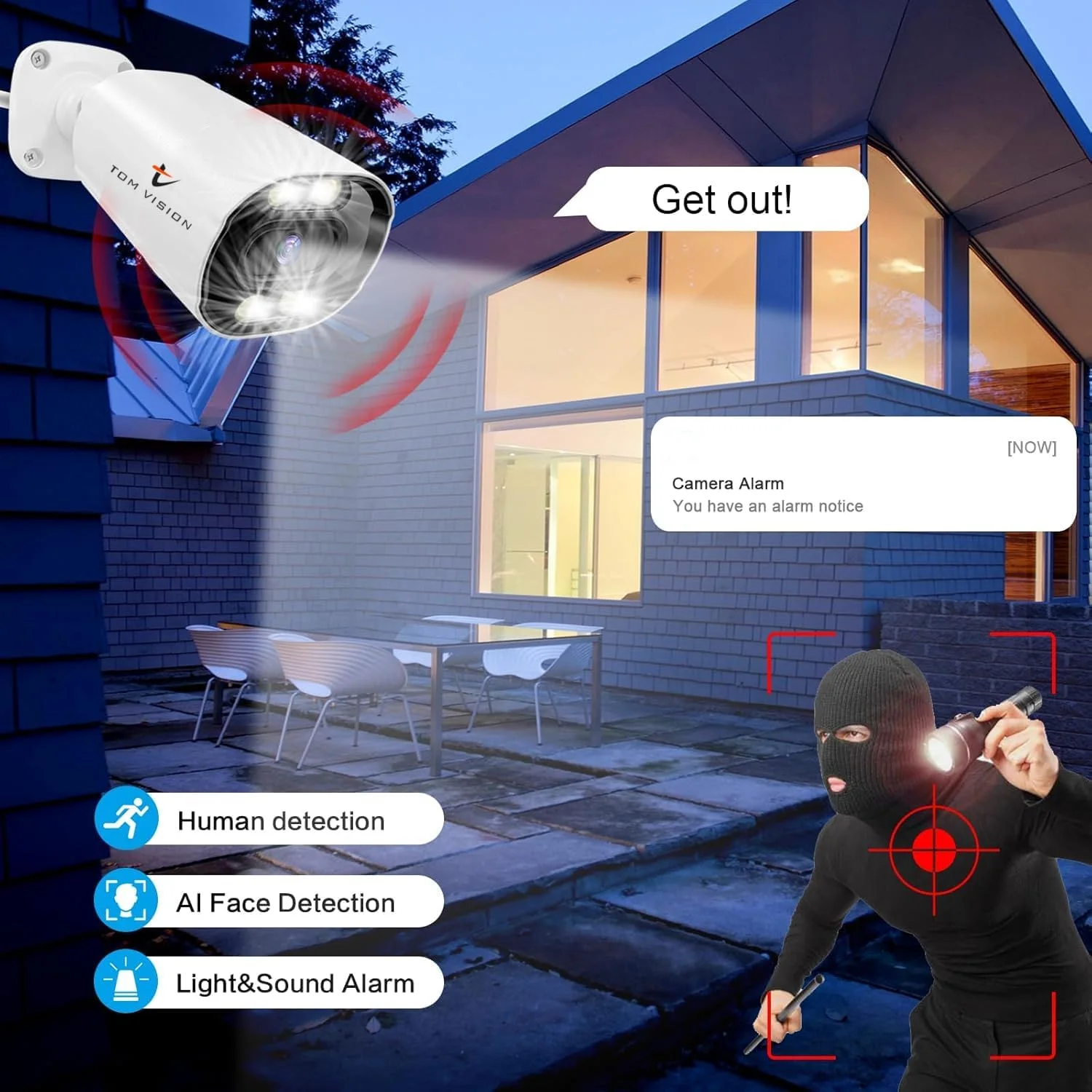 سیستم دوربین مداربسته تحت شبکه 3K 5MP PoE Tomvision، دستگاه ضبط NVR هشت کاناله با هارد دیسک 2 ترابایتی، 8 عدد دوربین مداربسته تحت شبکه 5 مگاپیکسلی UHD PoE با نور دوگانه هوشمند، تشخیص حرکت، دید در شب رنگی، ضد آب IP66 سیستم دوربین مداربسته تحت شبکه 3K 5MP PoE Tomvision، دستگاه ضبط NVR هشت کاناله با هارد دیسک 2 ترابایتی، 8 عدد دوربین مداربسته تحت شبکه 5 مگاپیکسلی UHD PoE با نور دوگانه هوشمند، تشخیص حرکت، دید در شب رنگی، ضد آب IP66