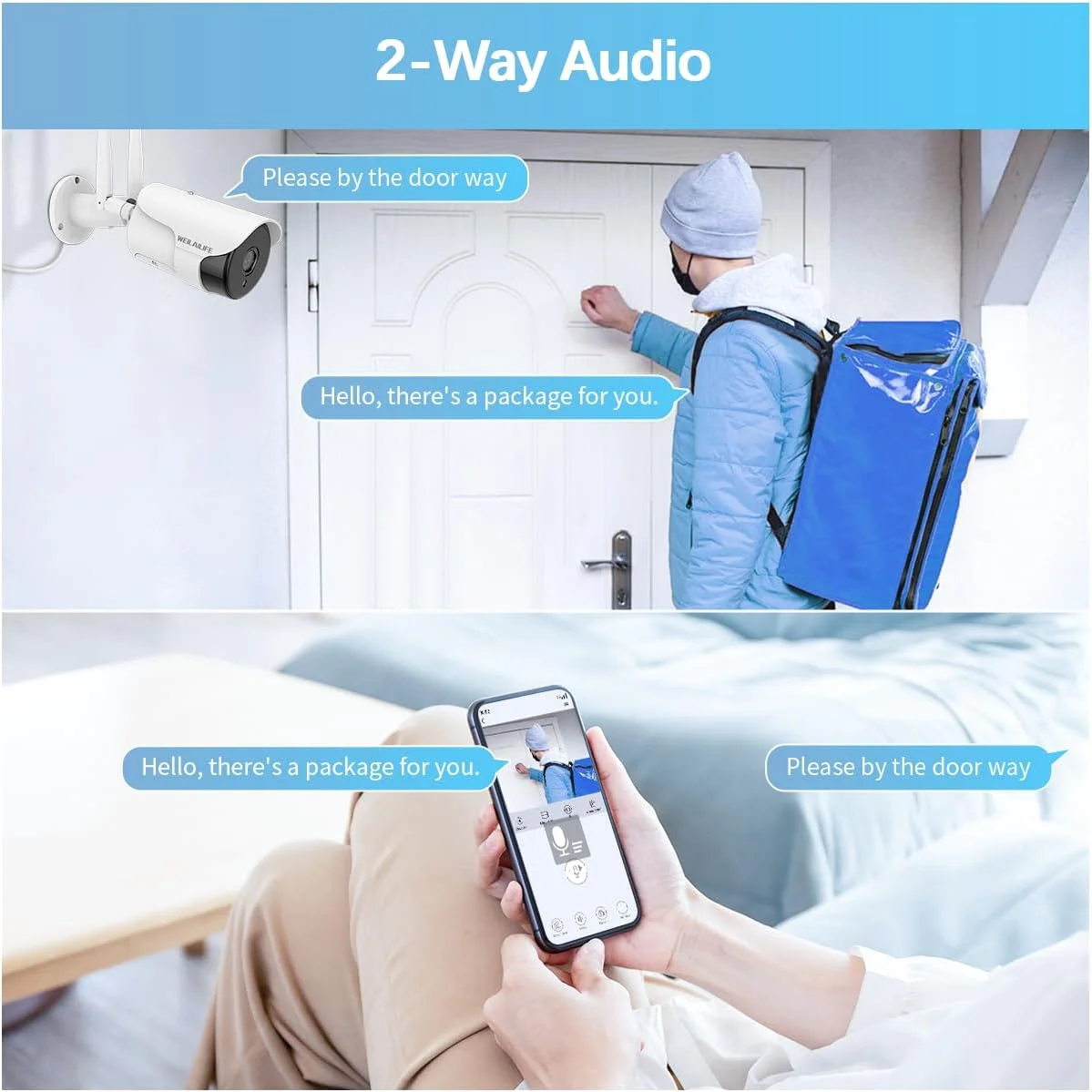 سیستم دوربین مداربسته بی سیم HD با صدای دو طرفه و 2 آنتن تقویت شده: سیستم دوربین مداربسته بی سیم 3.0 مگاپیکسلی برای فضای باز، سیستم دوربین مداربسته وای فای، 5.0 مگاپیکسل، 4 دوربین 10 کاناله، ضد آب، نظارت تصویری خانگی