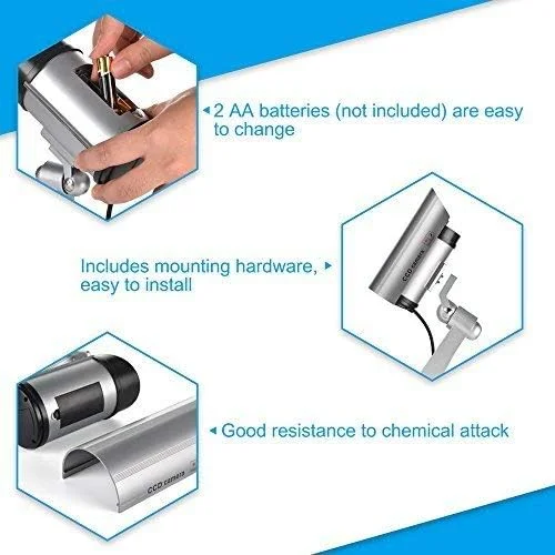 دوربین مداربسته دام XBW مدل گلوله ای، دوربین امنیتی نظارتی جعلی برای داخل و خارج ساختمان با 30 چراغ LED و برچسب های هشدار امنیتی، بسته 4 عددی، نقره ای