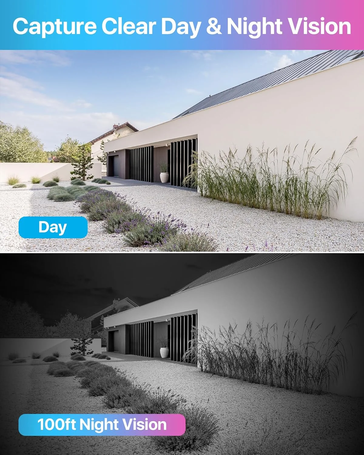 دوربین مداربسته امنیتی خانگی ZOSI 2MP 1080P HD-TVI با صدا، میکروفون داخلی، ضد آب IP66، دید در شب، دوربین نظارتی داخلی و خارجی، فقط سازگار با DVR آنالوگ ZOSI 3K Lite - سفید