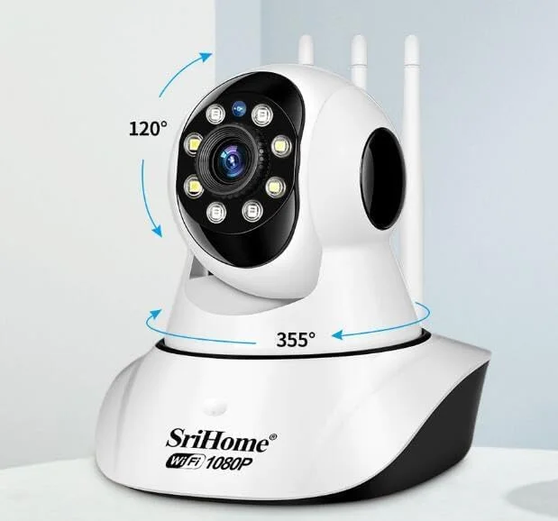 AECAM - SriHome SP029 دوربین مداربسته تحت شبکه بیسیم PTZ با قابلیت تشخیص حرکت انسان، کیفیت 2 مگاپیکسل و 1080P، دید رنگی کامل، ارتباط صوتی دو طرفه و قابلیت استفاده به عنوان مانیتور کودک (64 گیگابایت) AECAM - SriHome SP029 دوربین مداربسته تحت شبکه بیسیم PTZ با قابلیت تشخیص حرکت انسان، کیفیت 2 مگاپیکسل و 1080P، دید رنگی کامل، ارتباط صوتی دو طرفه و قابلیت استفاده به عنوان مانیتور کودک (64 گیگابایت)