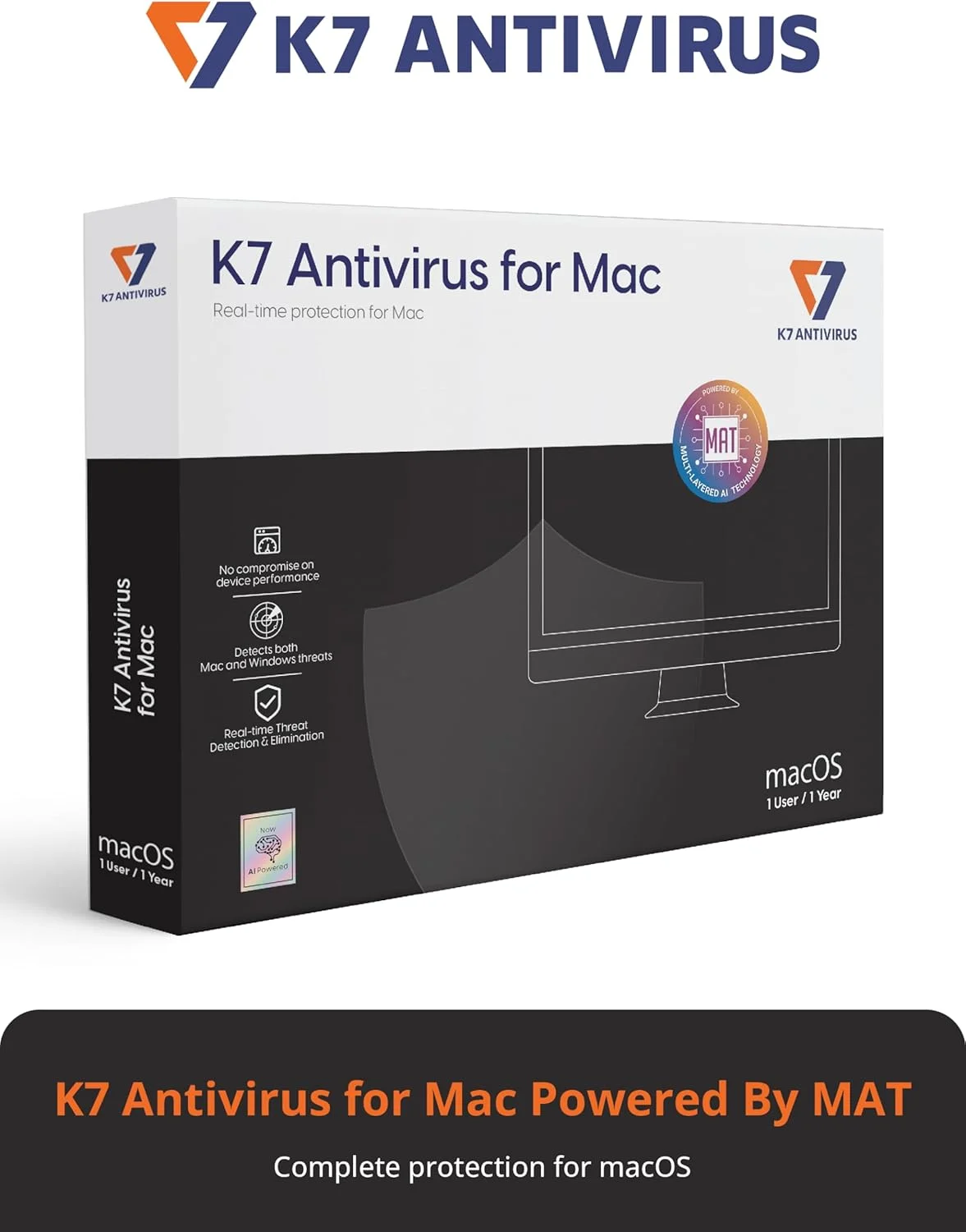 آنتی ویروس K7 برای مک 2025 | 1 کاربر، 1 سال | نرم افزار آنتی ویروس، اسکن خودکار، محافظت لحظه ای در برابر تهدیدها