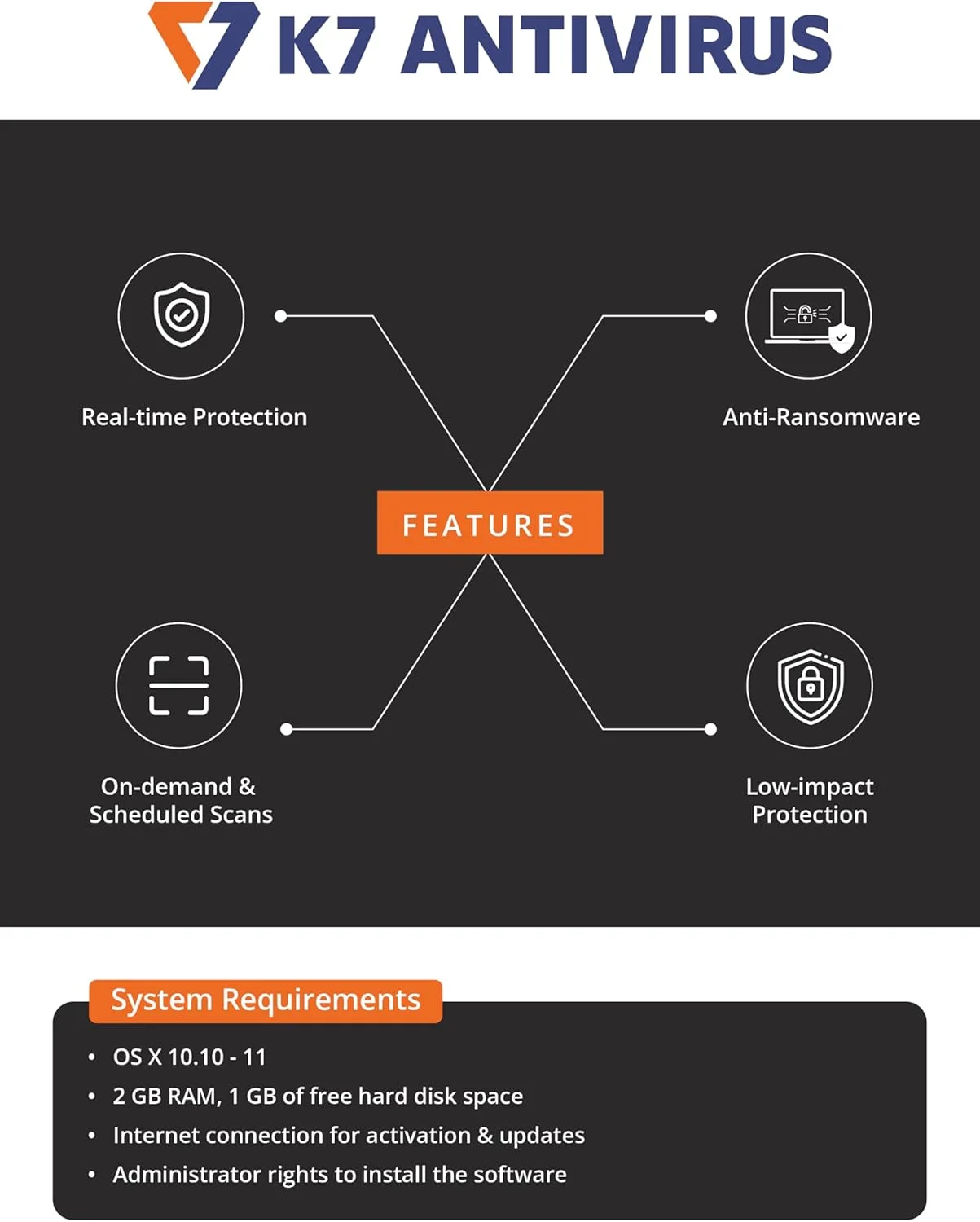 آنتی ویروس K7 برای مک 2025 | 1 کاربر، 1 سال | نرم افزار آنتی ویروس، اسکن خودکار، محافظت لحظه ای در برابر تهدیدها آنتی ویروس K7 برای مک 2025 | 1 کاربر، 1 سال | نرم افزار آنتی ویروس، اسکن خودکار، محافظت لحظه ای در برابر تهدیدها