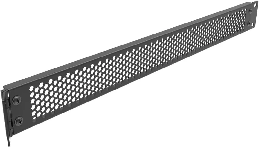 پنل پانچ دار لولایی 1U Jingchengmei - پنل فاصله دهنده 1U نصب رک فولادی برای محفظه رک شبکه 19 اینچی یا رک سرور، مشکی