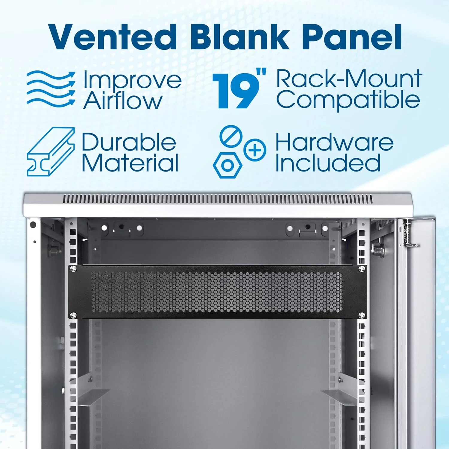 پنل کور 2U رک 19 اینچی سوراخ دار Intellinet برای رک سرور 19 اینچی یا کابینت شبکه - 716314