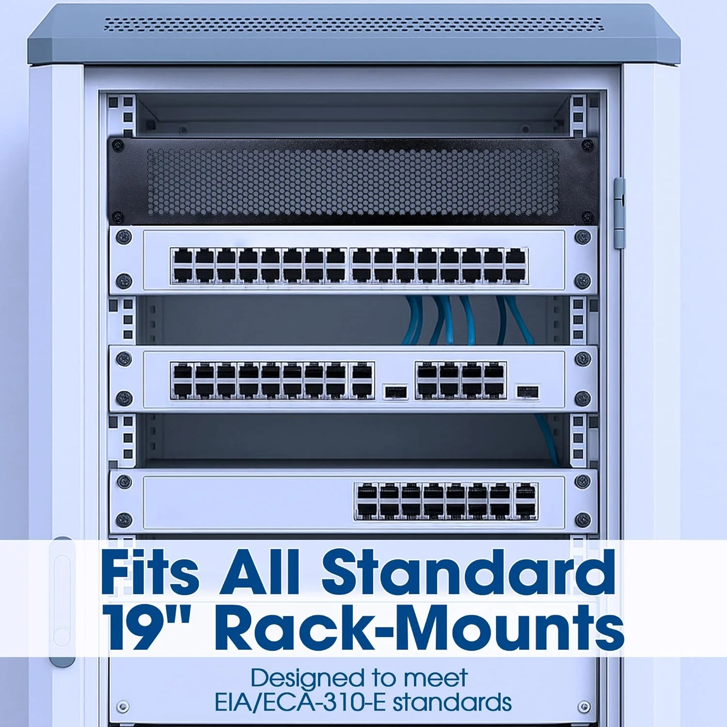 پنل کور 2U رک 19 اینچی سوراخ دار Intellinet برای رک سرور 19 اینچی یا کابینت شبکه - 716314