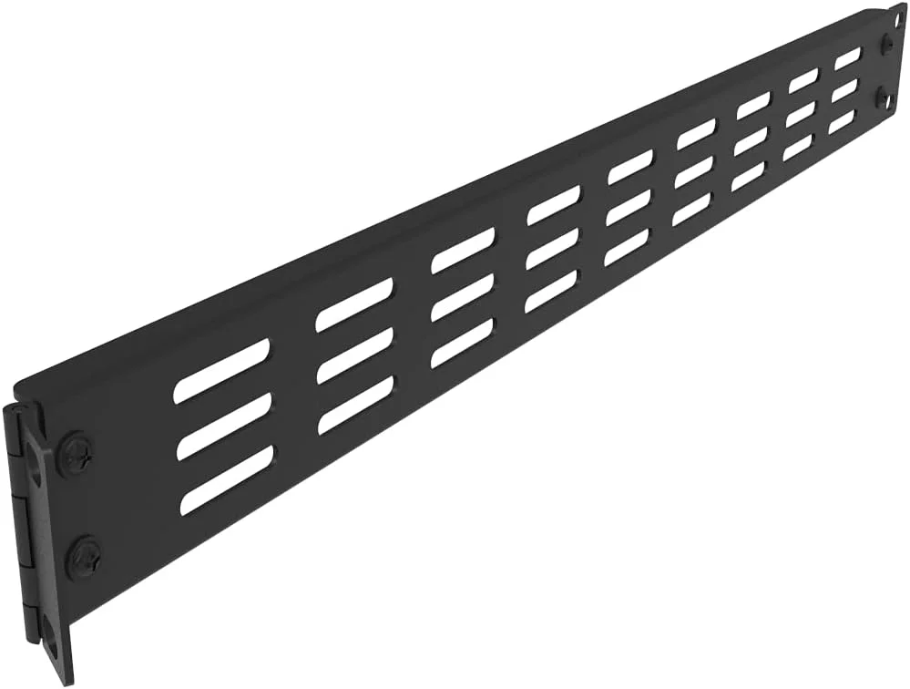 پنل خالی لولایی 1U Jingchengmei - پنل رک سرور شیاردار تهویه دار برای محفظه رک شبکه یا سرور 19 اینچی، مشکی (1UVBPHN، مشکی)