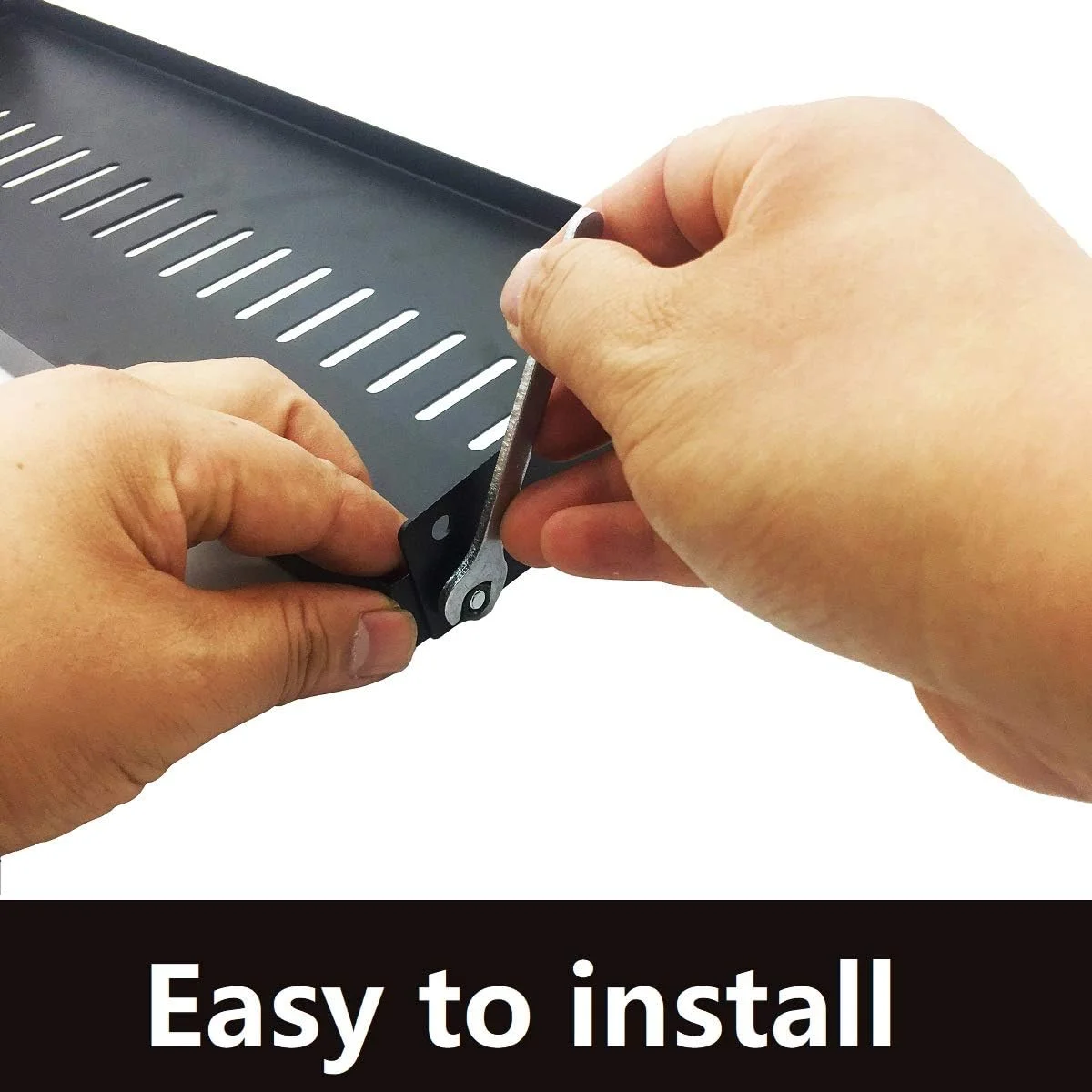 قفسه رک یونیورسال فلزی منفذدار Jingchengmei، عمق 15 سانتیمتر، مناسب برای رک های تجهیزات 19 اینچی، بسته 2 عددی (مونتاژ نشده)