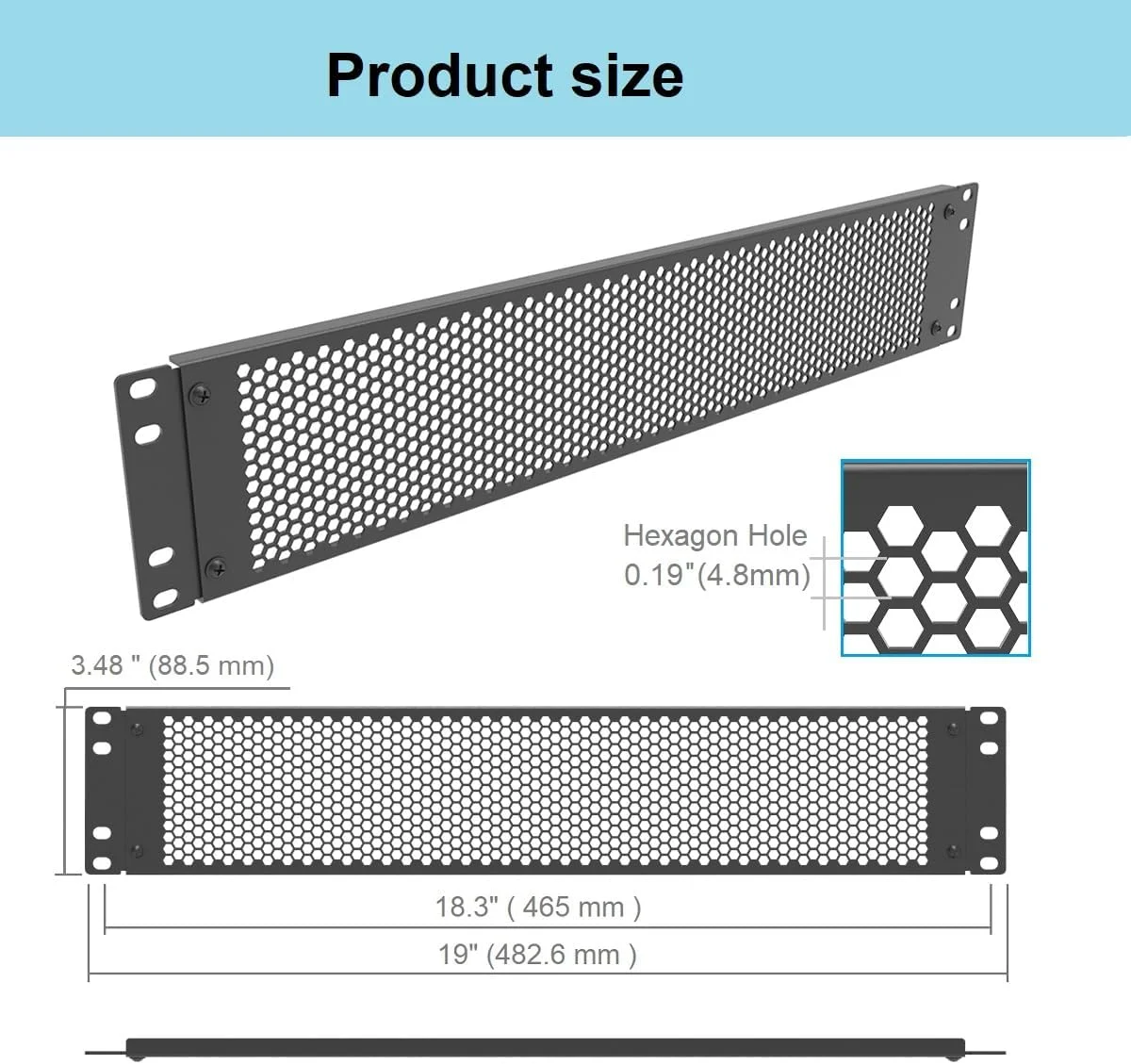 پنل خالی سوراخ دار 2U Jingchengmei - پنل جدا شده فاصله دهنده 2U نصب رک فولادی برای محفظه رک شبکه یا سرور 19 اینچی مشکی پنل خالی سوراخ دار 2U Jingchengmei - پنل جدا شده فاصله دهنده 2U نصب رک فولادی برای محفظه رک شبکه یا سرور 19 اینچی مشکی