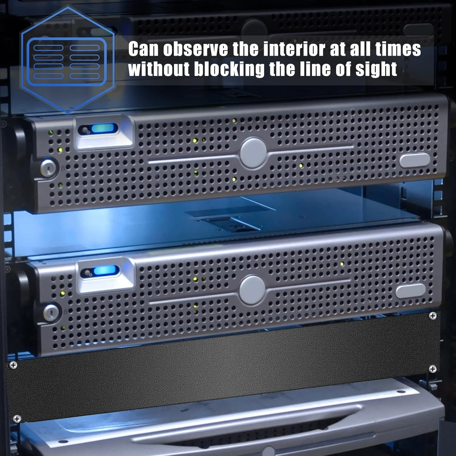 Leinuosen بسته 10 عددی پنل خالی رک 2U، فیلر فلزی نصب رک، پنل تخت فلزی جدا شده برای کابینت یا محفظه رک سرور 19 اینچی