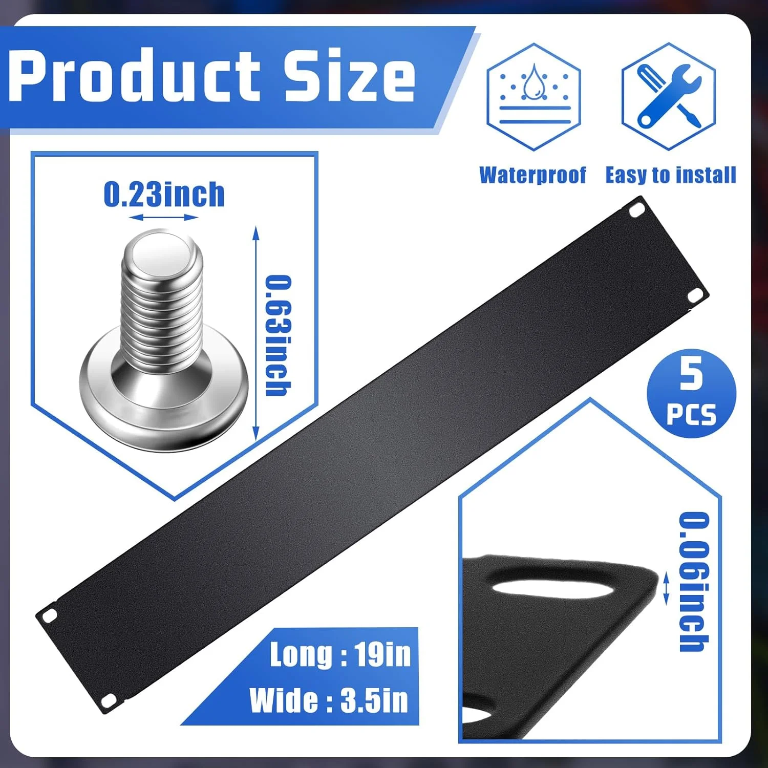 Leinuosen بسته 10 عددی پنل خالی رک 2U، فیلر فلزی نصب رک، پنل تخت فلزی جدا شده برای کابینت یا محفظه رک سرور 19 اینچی