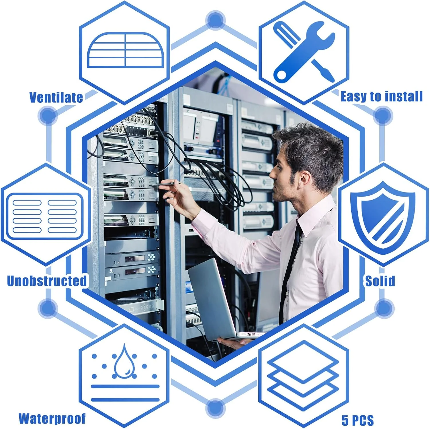 Leinuosen بسته 10 عددی پنل خالی رک 2U، فیلر فلزی نصب رک، پنل تخت فلزی جدا شده برای کابینت یا محفظه رک سرور 19 اینچی