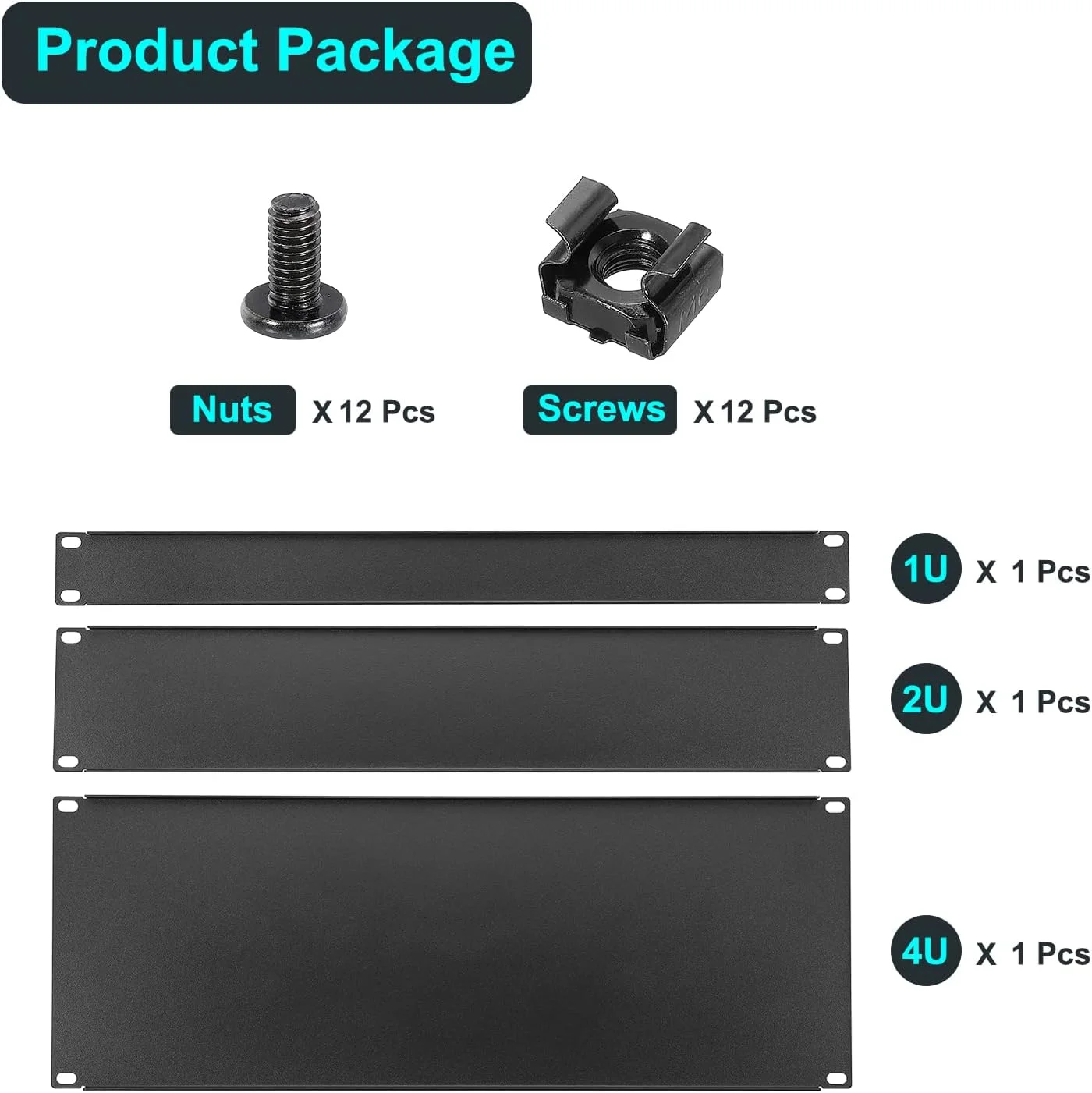 پنل فلزی رک خالی PATIKIL، 1U، 2U، 4U، 19 اینچ، 1 ست کیت پنل پرکننده برای محفظه رک سرور، کابینت، مشکی پنل فلزی رک خالی PATIKIL، 1U، 2U، 4U، 19 اینچ، 1 ست کیت پنل پرکننده برای محفظه رک سرور، کابینت، مشکی