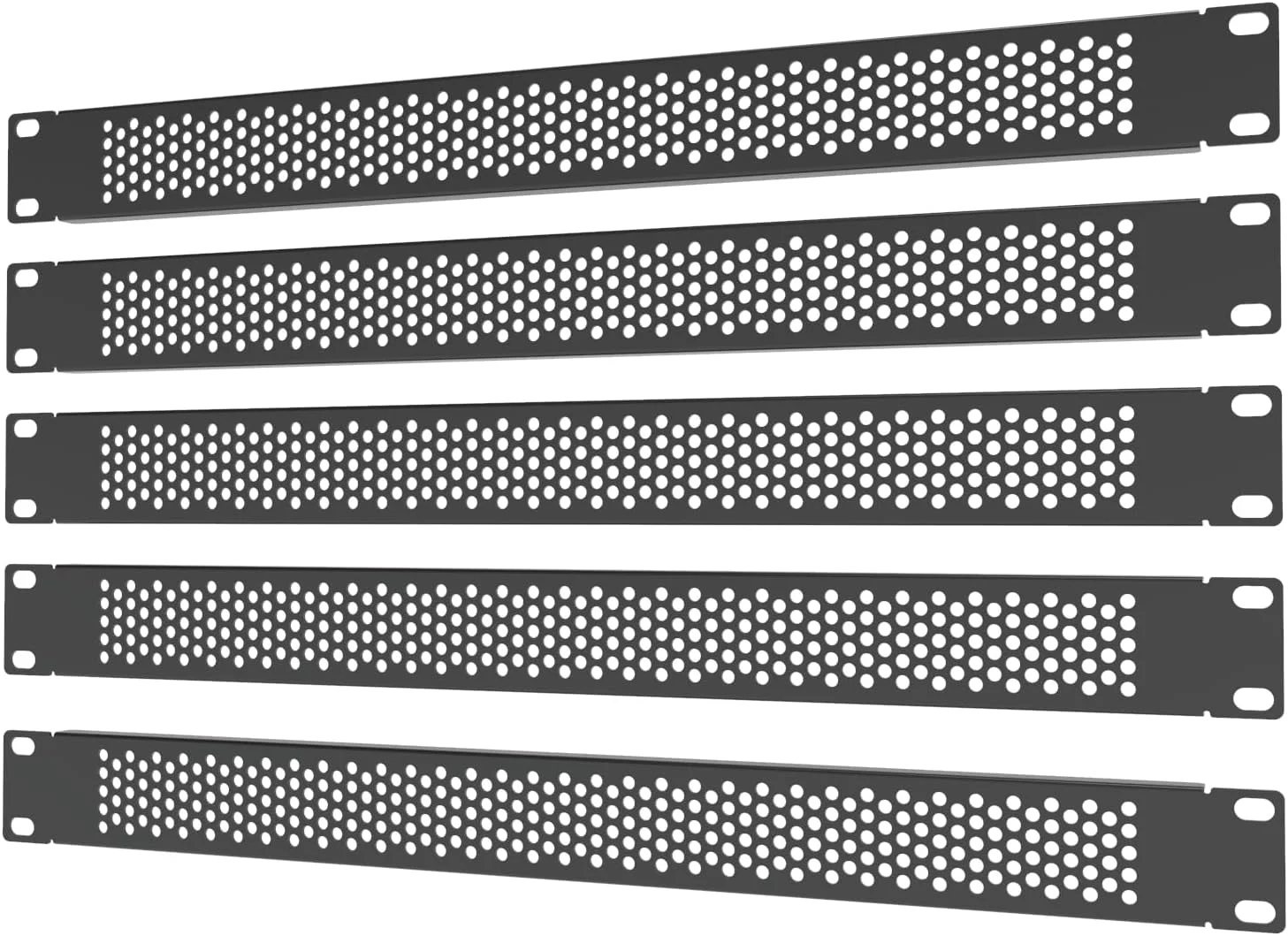 پنج عدد پنل تهویه 1U - پنل فاصله دهنده فلزی برای رک سرور 19 اینچی، مشکی
