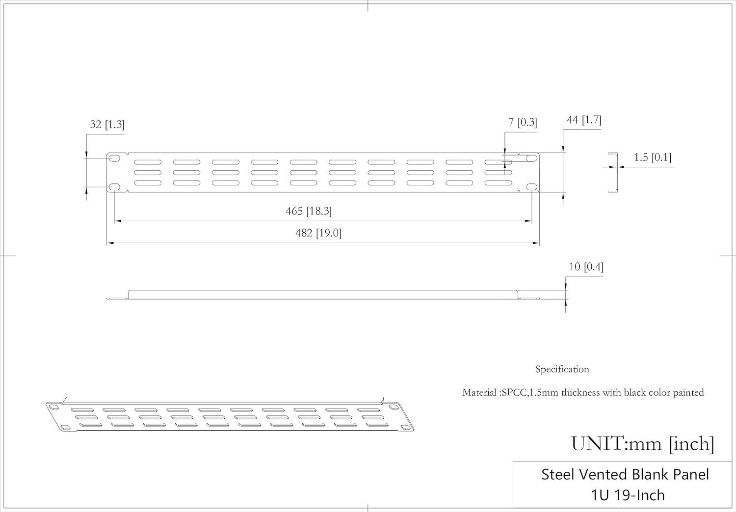 پنل تهویه دار خالی - پنل فاصله دهنده قفسه فولادی برای رک سرور 19 اینچی، مشکی (1U)، بسته 5 عددی پنل تهویه دار خالی - پنل فاصله دهنده قفسه فولادی برای رک سرور 19 اینچی، مشکی (1U)، بسته 5 عددی
