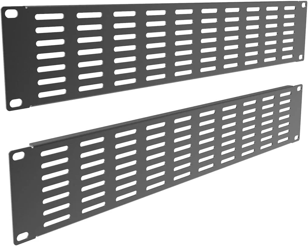 پنل تهویه دار فلزی 2U برای رک یا کابینت سرور 19 اینچی، مشکی (2UVBP2PC) - بسته 2 عددی