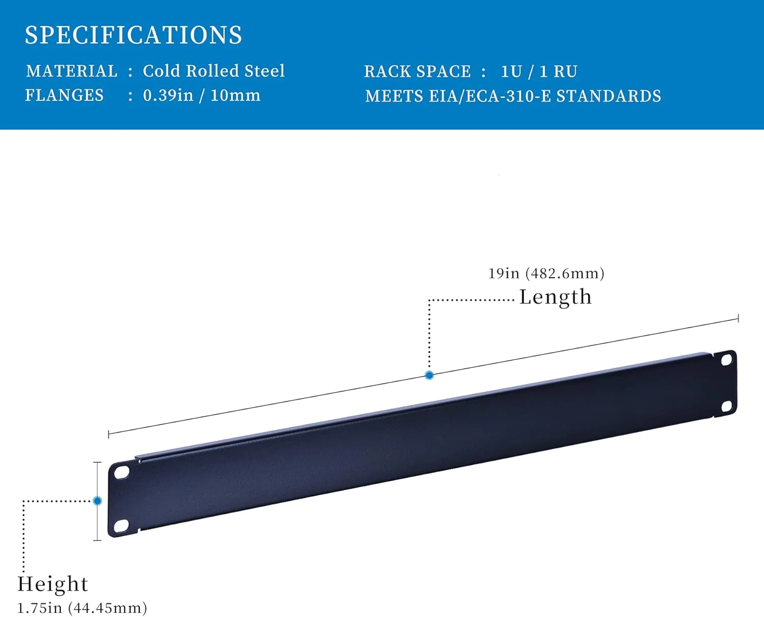 پنل پوششی رک RackPath 1U (بسته 10 عددی) برای رک سرور 19 اینچی یا کابینت شبکه (00600623)