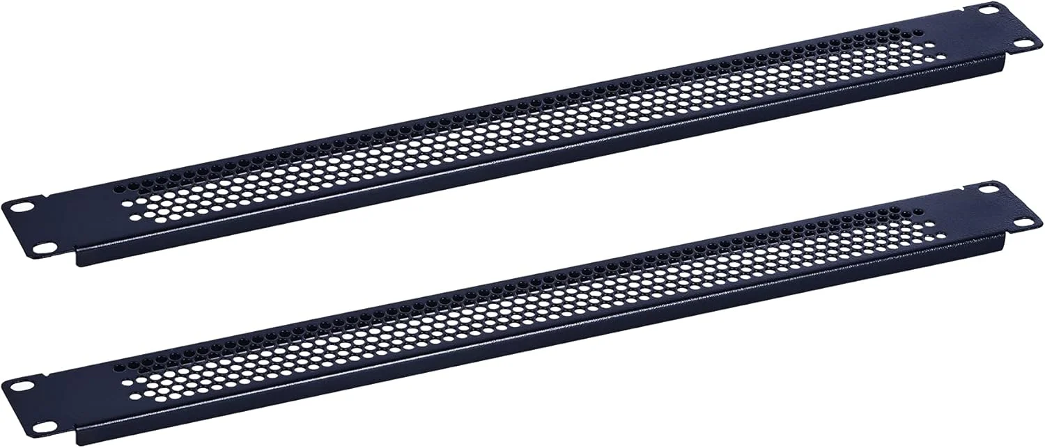پنل فاصله دهنده رک خالی RackPath 1U با تهویه برای محفظه رک سرور 19 اینچی یا کابینت شبکه - بسته 2 عددی، مشکی