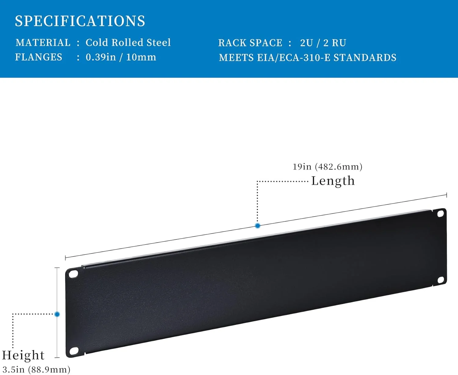 پنل فاصله گذار قفسه ۲ یونیت RackPath (بسته ۱۰ عددی) برای محفظه قفسه سرور ۱۹ اینچی یا کابینت شبکه