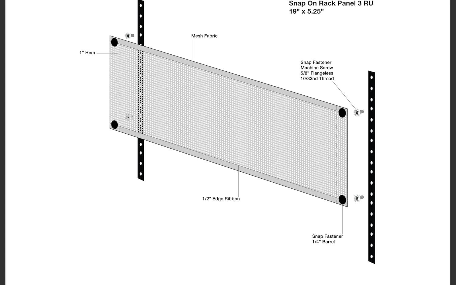 پنل فاصله گذار خالی 3U با تهویه برای محفظه یا کیس های شبکه سرور 19 اینچی - بسته 2 عددی