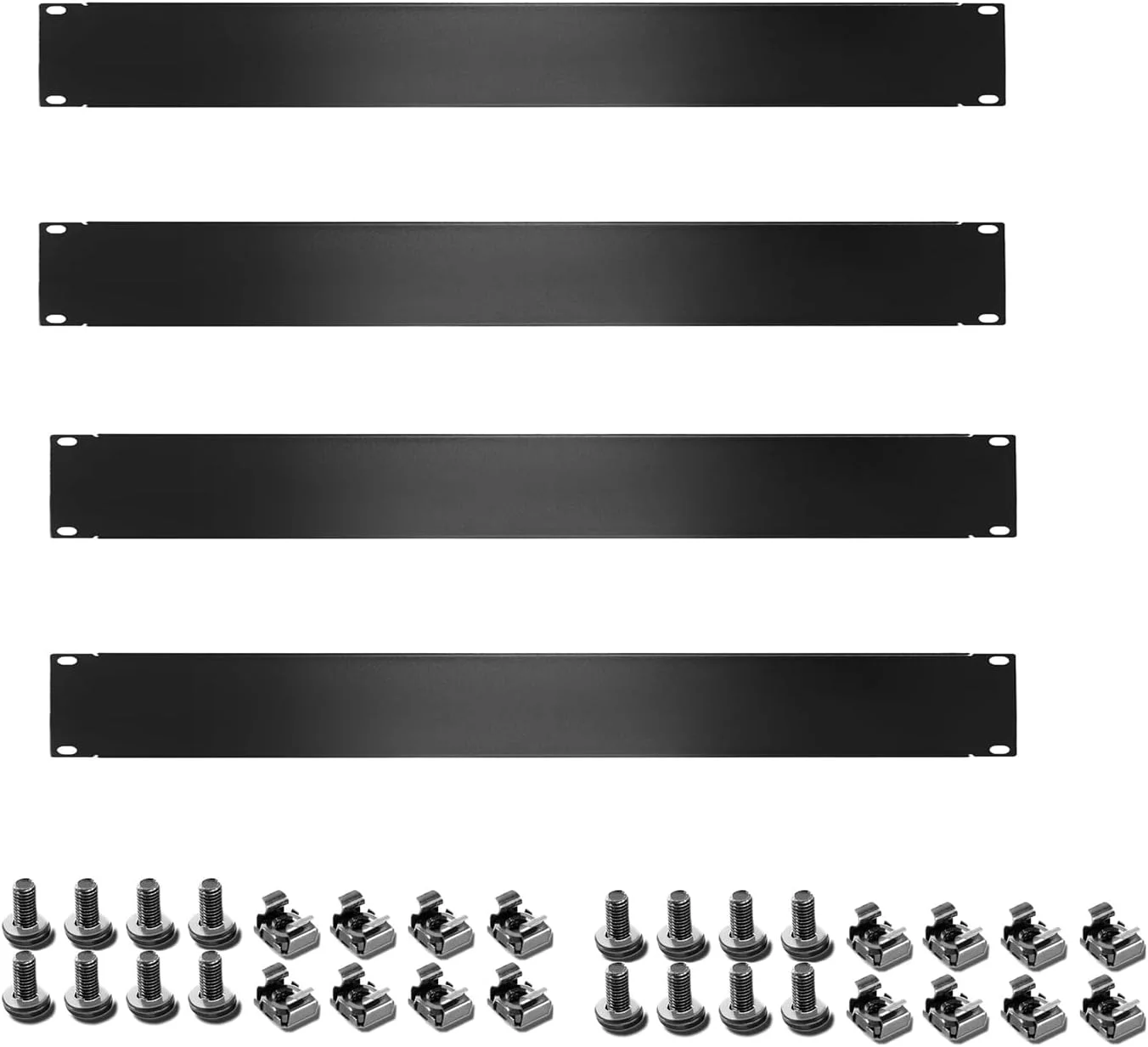 پنل خالی 1U Suprwin، پنل نصب رک خالی 1U 19 اینچی، پنل مدیریت کابل نصب رک جدا شده 1U، فاصله دهنده پنل نصب رک 1U با برس برای کابل کابینت محفظه رک شبکه سرور (4 عدد)