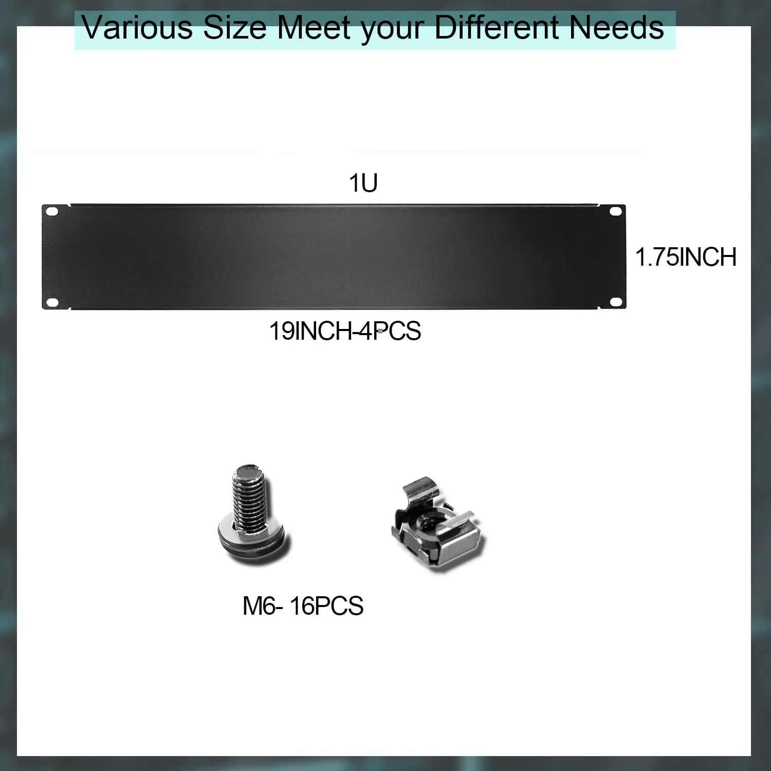 پنل خالی 1U Suprwin، پنل نصب رک خالی 1U 19 اینچی، پنل مدیریت کابل نصب رک جدا شده 1U، فاصله دهنده پنل نصب رک 1U با برس برای کابل کابینت محفظه رک شبکه سرور (4 عدد)