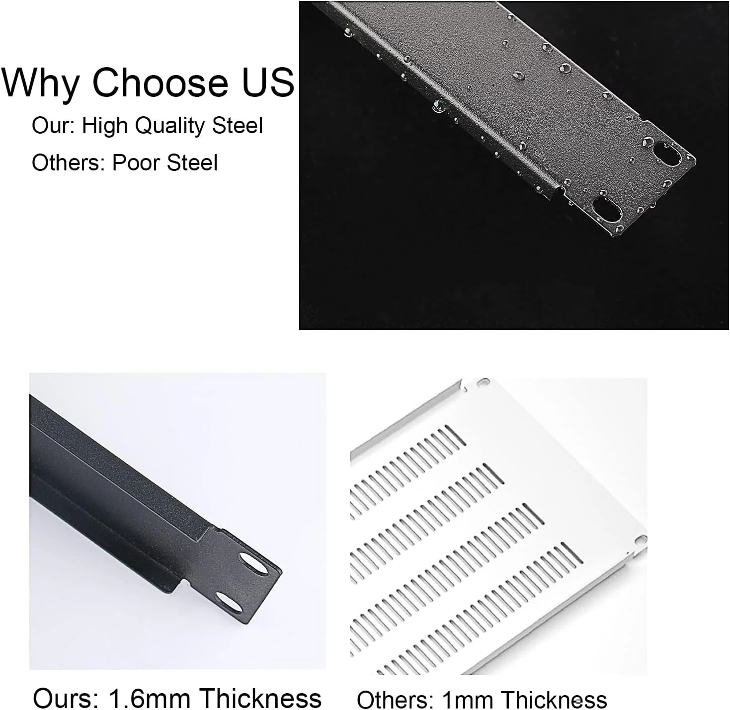 پنل خالی 1U Suprwin، پنل نصب رک خالی 1U 19 اینچی، پنل مدیریت کابل نصب رک جدا شده 1U، فاصله دهنده پنل نصب رک 1U با برس برای کابل کابینت محفظه رک شبکه سرور (4 عدد)