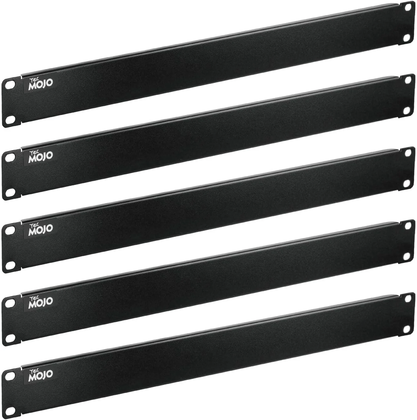 پنل خالی 1U Tecmojo، صفحه نصب رک برای رک سرور 19 اینچی، رک شبکه، محفظه ها و کابینت ها، مشکی (بسته 5 عددی 1U SOLID)