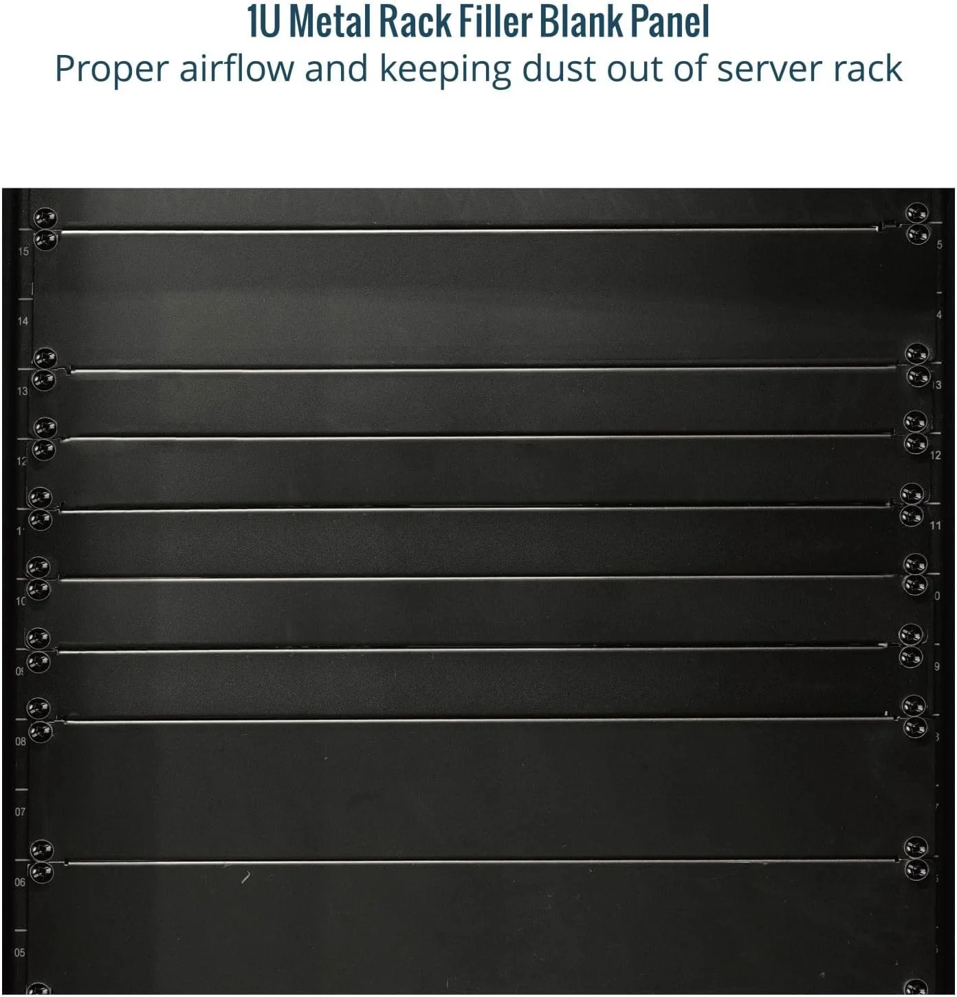 پنل خالی 1U Tecmojo، صفحه نصب رک برای رک سرور 19 اینچی، رک شبکه، محفظه ها و کابینت ها، مشکی (بسته 5 عددی 1U SOLID)