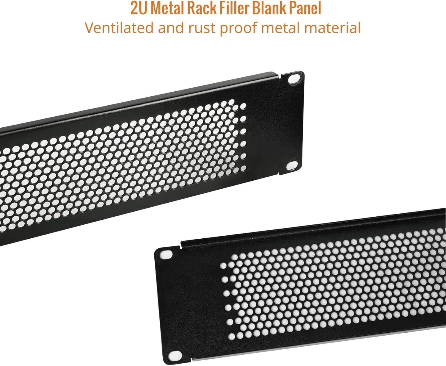 پنل خالی 2U Tecmojo، صفحه نصب رک برای رک سرور 19 اینچی، رک شبکه، محفظه ها و کابینت ها، دارای تهویه، مشکی (بسته 5 عددی)