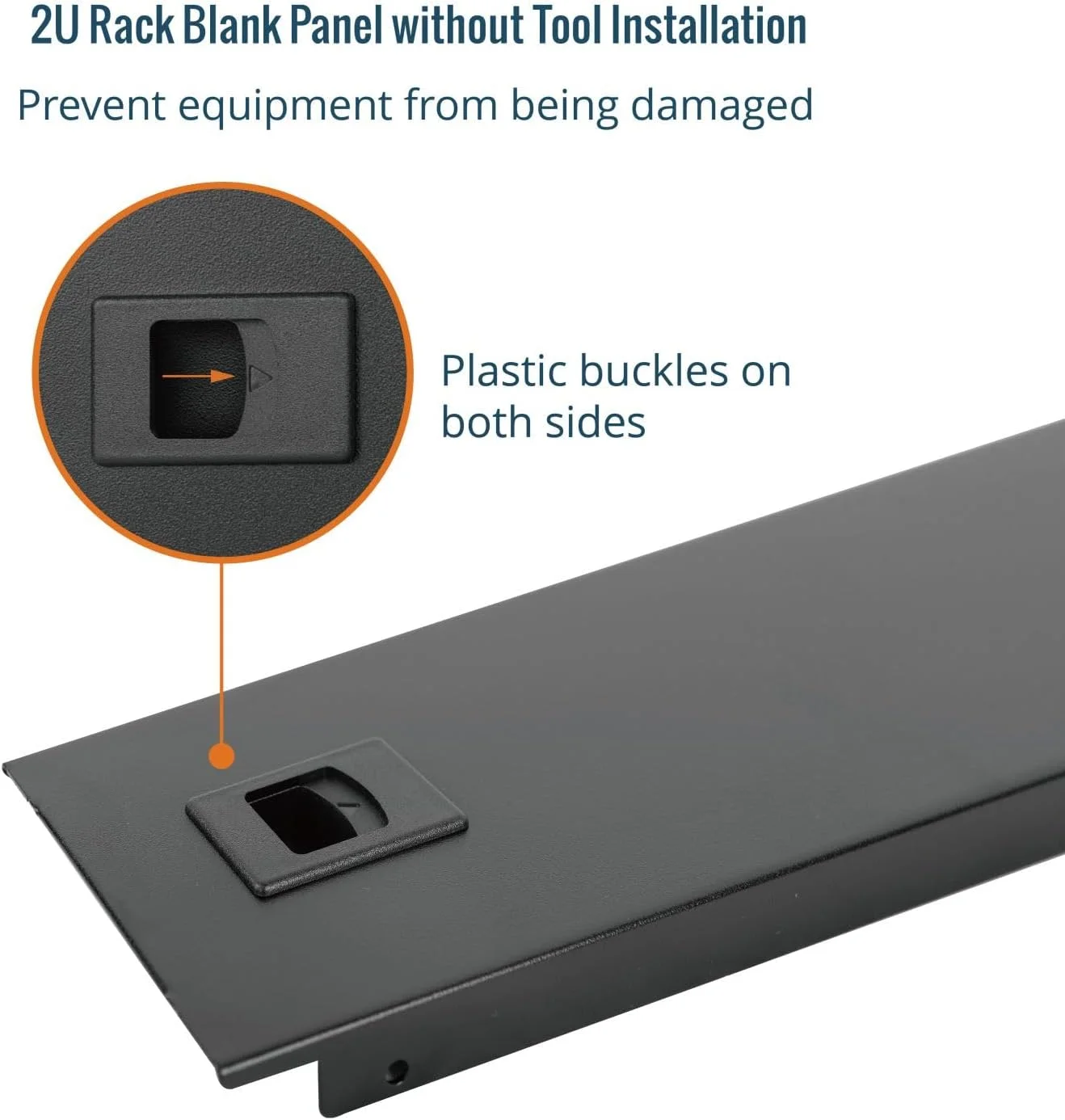 پنل خالی 2U Tecmojo، بسته 5 عددی، پنل خالی رک فولادی نورد سرد، صفحه نصب رک برای محفظه رک سرور 19 اینچی یا کابینت شبکه، نصب بدون ابزار، مشکی