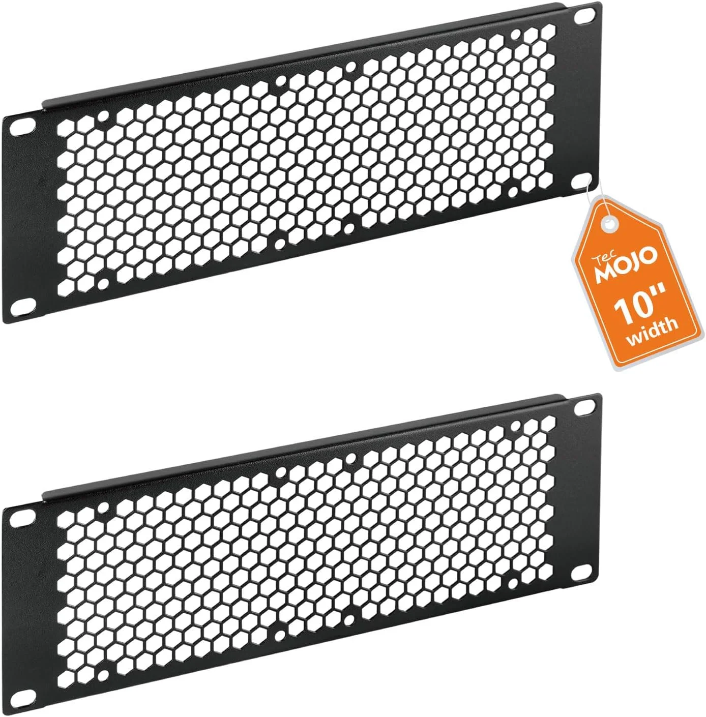 پنل پوششی رک 2U تهویه دار Tecmojo، بسته 2 عددی، فیلر پنل پچ استیل برای رک سرور 10 اینچی، کابینت شبکه، مرکز داده، آزمایشگاه خانگی، مشکی