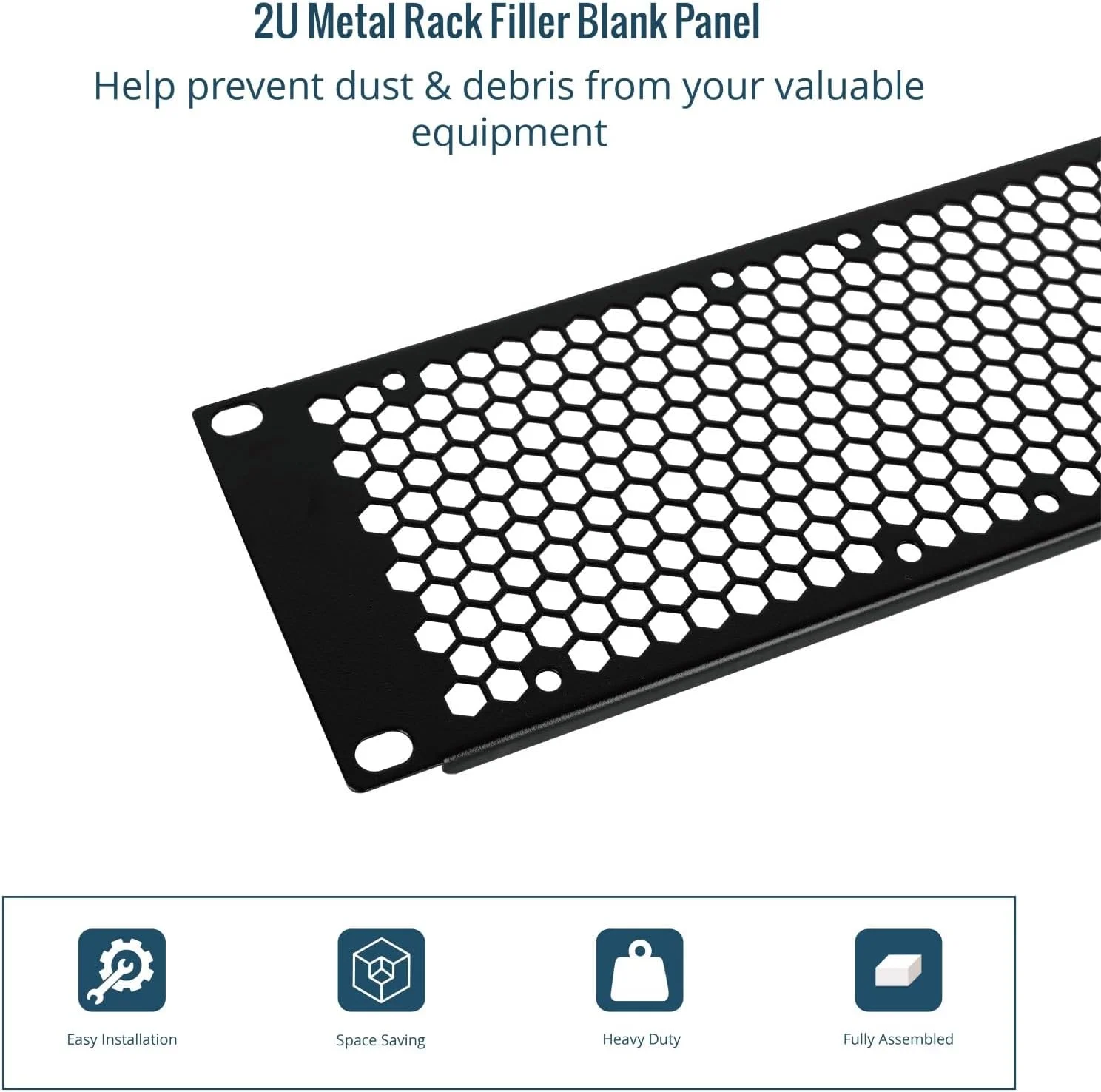 پنل پوششی رک 2U تهویه دار Tecmojo، بسته 2 عددی، فیلر پنل پچ استیل برای رک سرور 10 اینچی، کابینت شبکه، مرکز داده، آزمایشگاه خانگی، مشکی