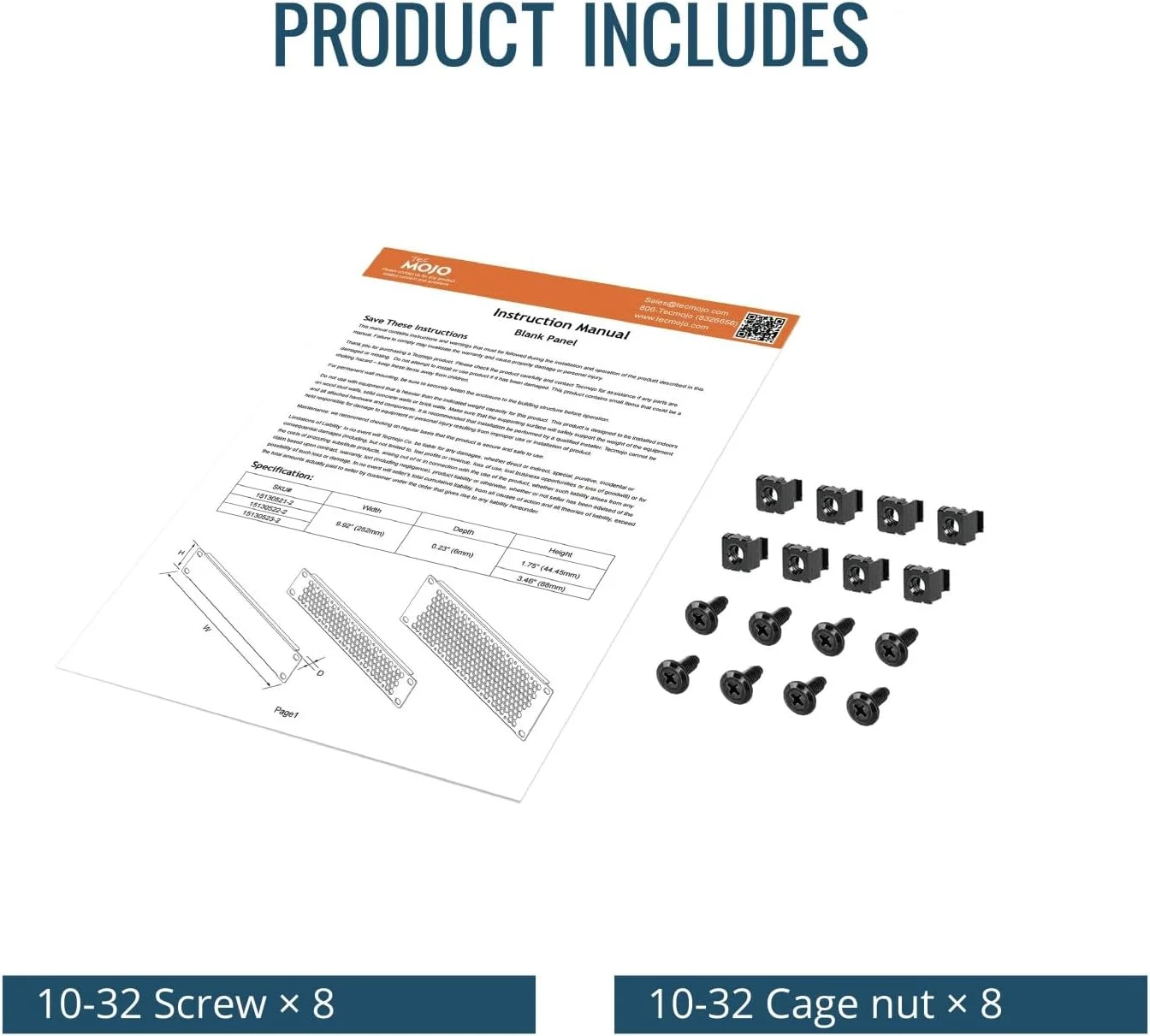 پنل پوششی رک 2U تهویه دار Tecmojo، بسته 2 عددی، فیلر پنل پچ استیل برای رک سرور 10 اینچی، کابینت شبکه، مرکز داده، آزمایشگاه خانگی، مشکی