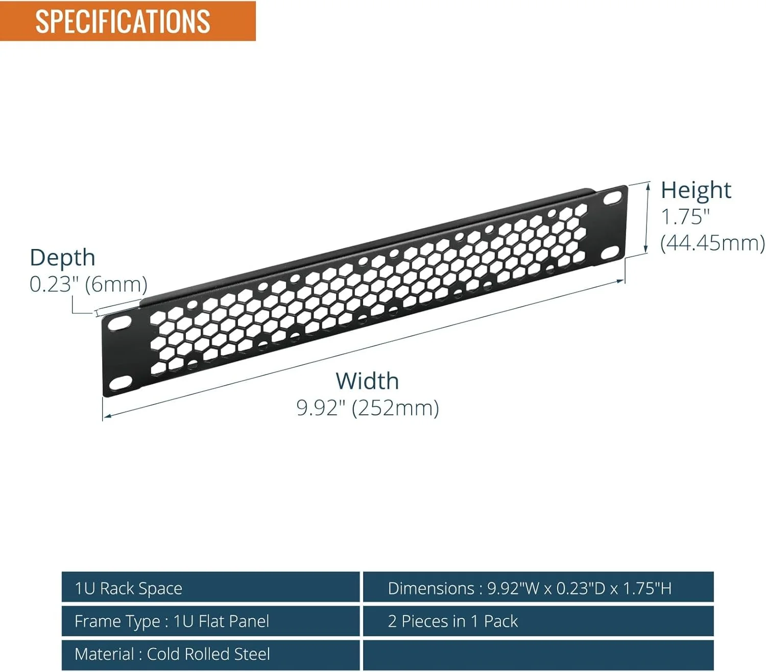 پنل رک خالی 1U تهویه دار Tecmojo، بسته 2 عددی، پرکننده پنل استیل برای رک سرور 10 اینچی، کابینت شبکه، مرکز داده، آزمایشگاه های خانگی، مشکی