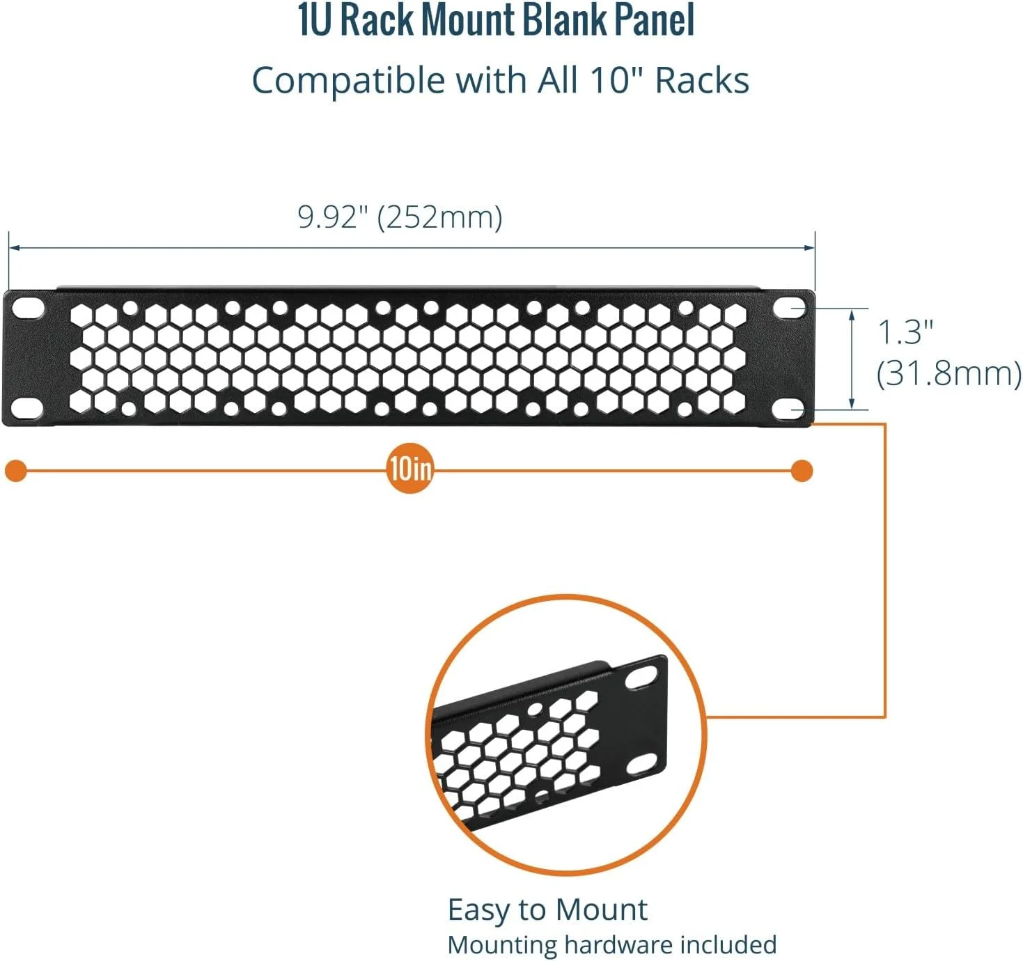 پنل رک خالی 1U تهویه دار Tecmojo، بسته 2 عددی، پرکننده پنل استیل برای رک سرور 10 اینچی، کابینت شبکه، مرکز داده، آزمایشگاه های خانگی، مشکی