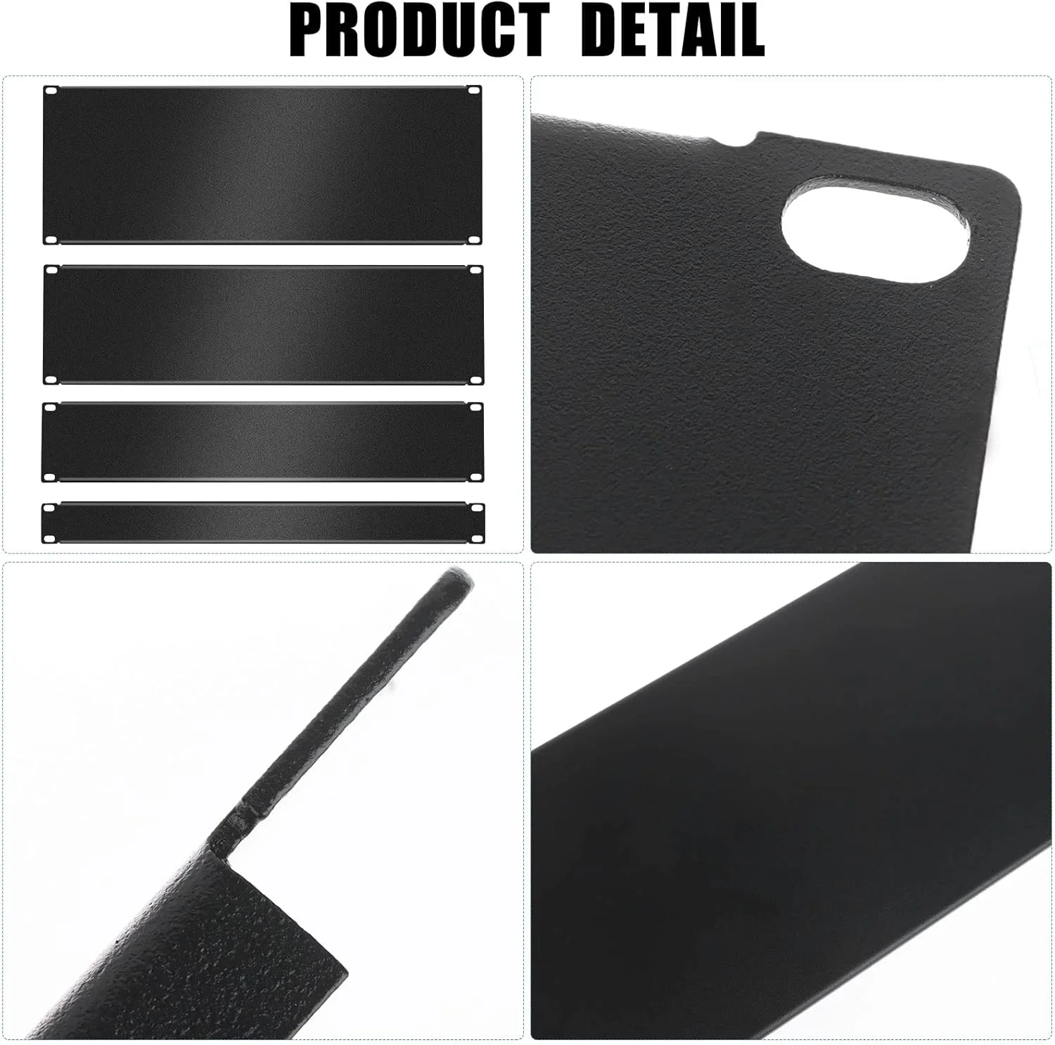 پنل های خالی Uoeo، بسته 4 عددی شامل پنل های 1U/2U/3U/4U، پنل فلزی جدا شده، پنل پرکننده برای رک سرور یا کابینت شبکه، مشکی، 4 سایز