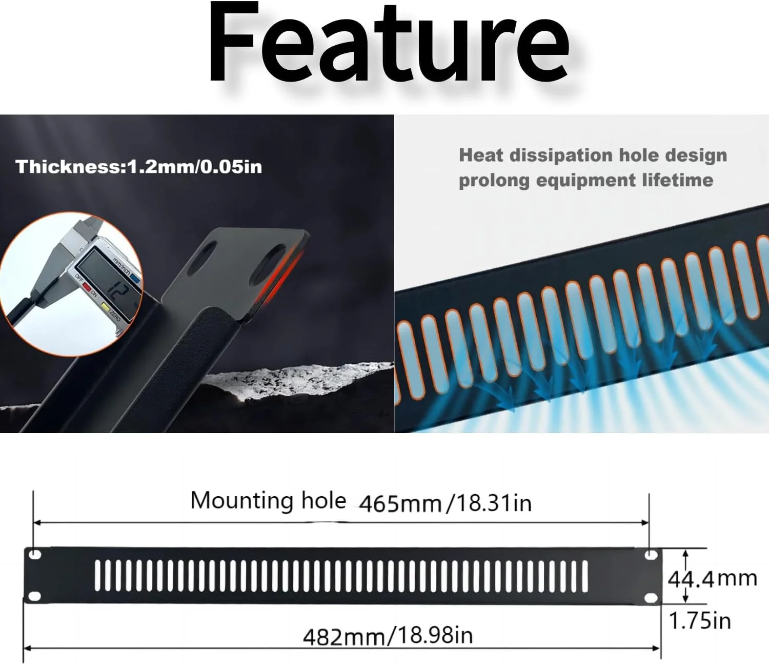 دو عدد پنل فاصله گذار رک خالی 1U با تهویه برای محفظه یا کابینت رک شبکه سرور 19 اینچی (همراه با پیچ های M6) دو عدد پنل فاصله گذار رک خالی 1U با تهویه برای محفظه یا کابینت رک شبکه سرور 19 اینچی (همراه با پیچ های M6)
