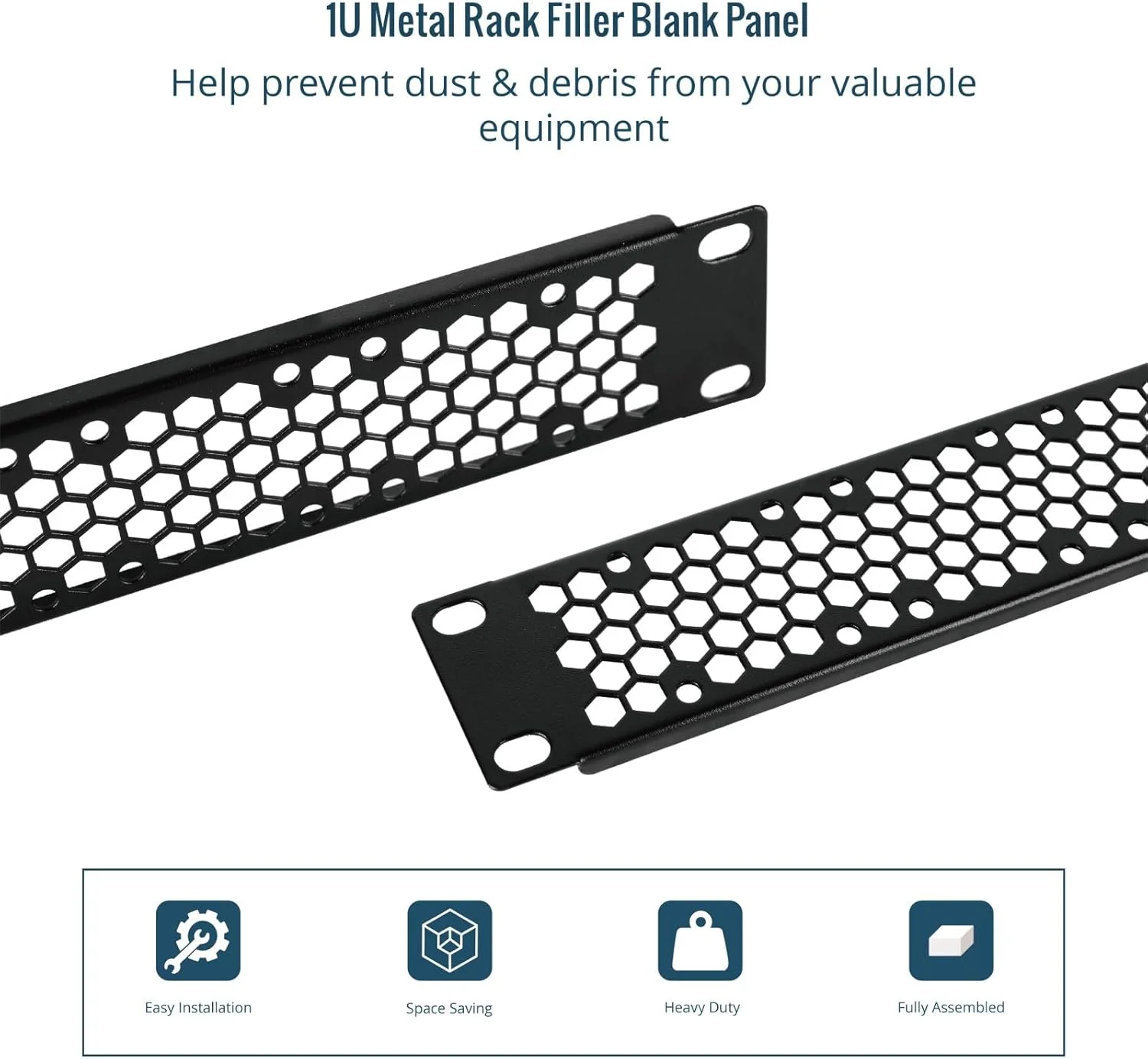 پنل رک خالی 1U تهویه دار Tecmojo، بسته 2 عددی، پرکننده پنل استیل برای رک سرور 10 اینچی، کابینت شبکه، مرکز داده، آزمایشگاه های خانگی، مشکی