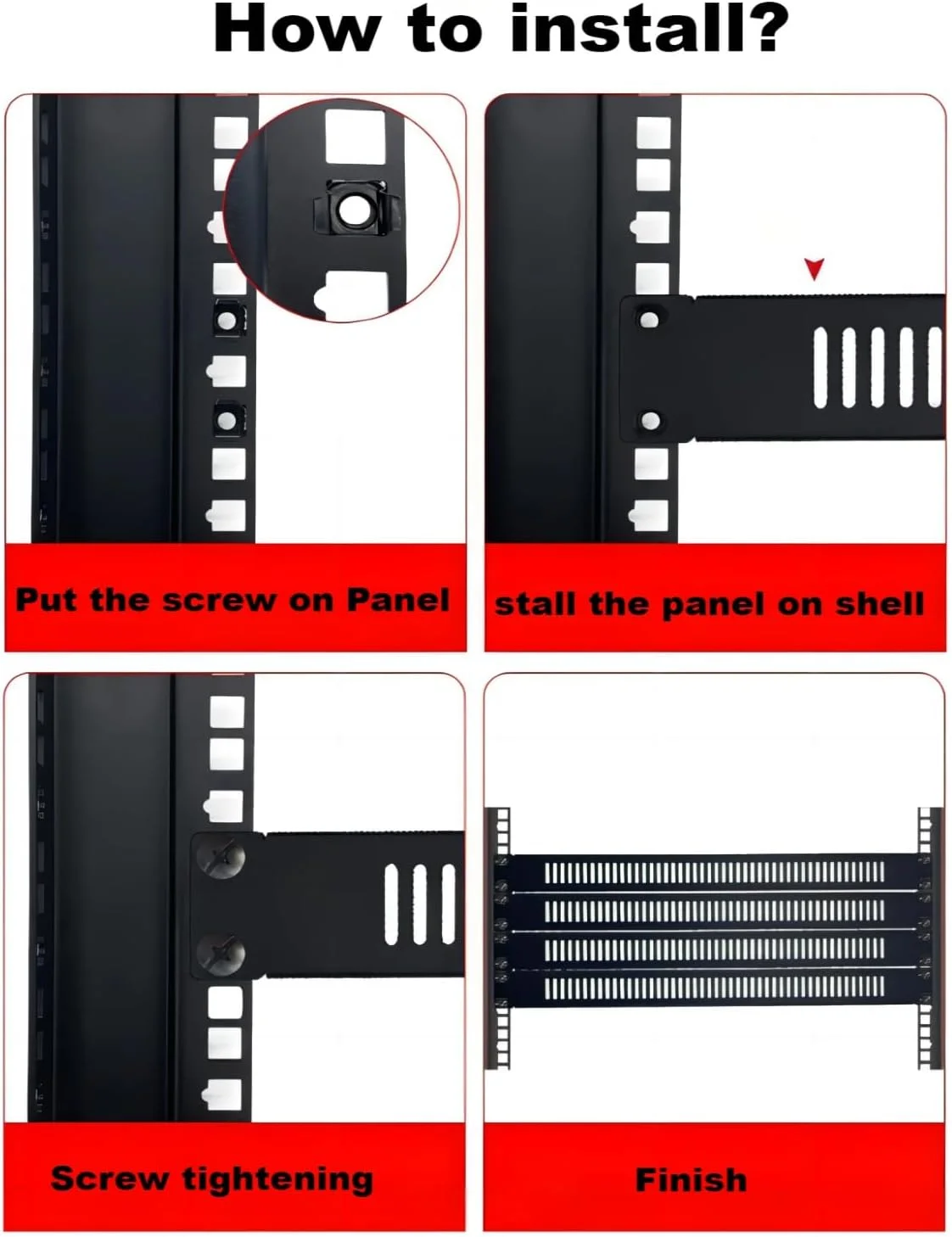 دو عدد پنل فاصله گذار رک خالی 1U با تهویه برای محفظه یا کابینت رک شبکه سرور 19 اینچی (همراه با پیچ های M6) دو عدد پنل فاصله گذار رک خالی 1U با تهویه برای محفظه یا کابینت رک شبکه سرور 19 اینچی (همراه با پیچ های M6)