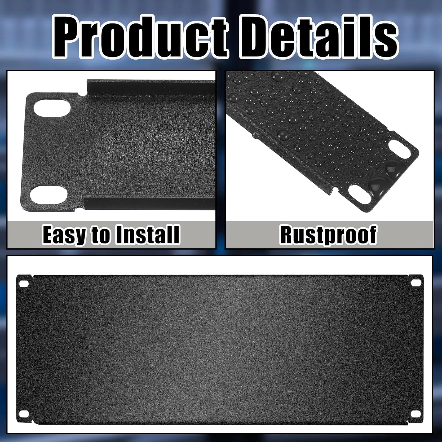 پنل های فلزی ۱U، ۲U، ۴U برای رک، پنل فاصله دهنده، کیت پنل پوشاننده رک ۱۹ اینچی برای محفظه رک سرور، مشکی (۶ عدد)