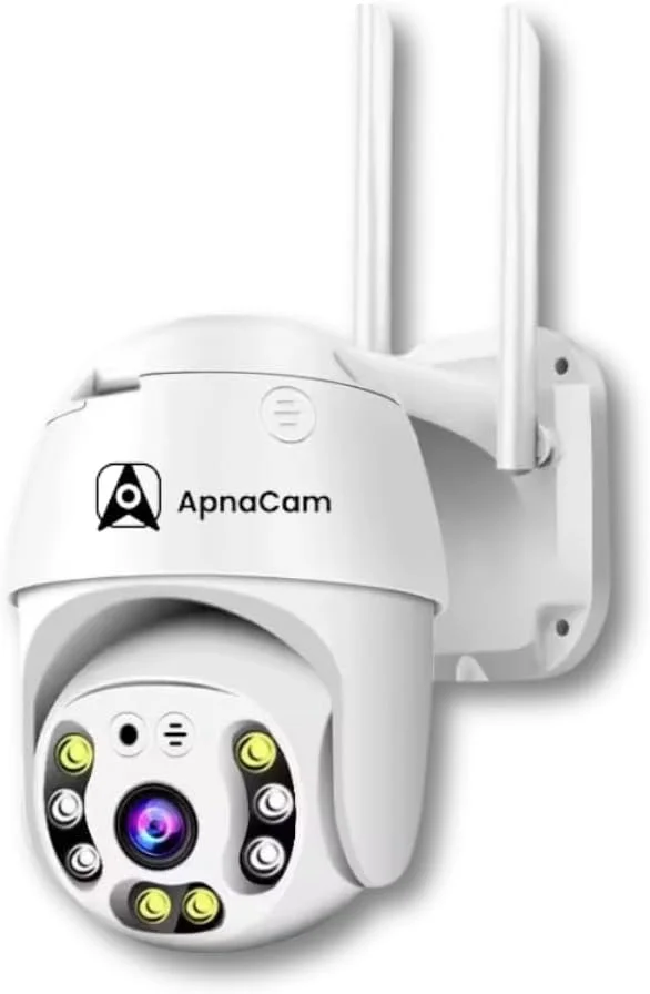 دوربین هوشمند وای فای PTZ با قابلیت چرخش 355 درجه مناسب فضای باز با قابلیت نظارت زنده، صدای دو طرفه، تشخیص حرکت، آلارم، ضبط روی کارت SD، ذخیره سازی ابری، دوربین دید در شب رنگی، ضد آب و هوا IP66