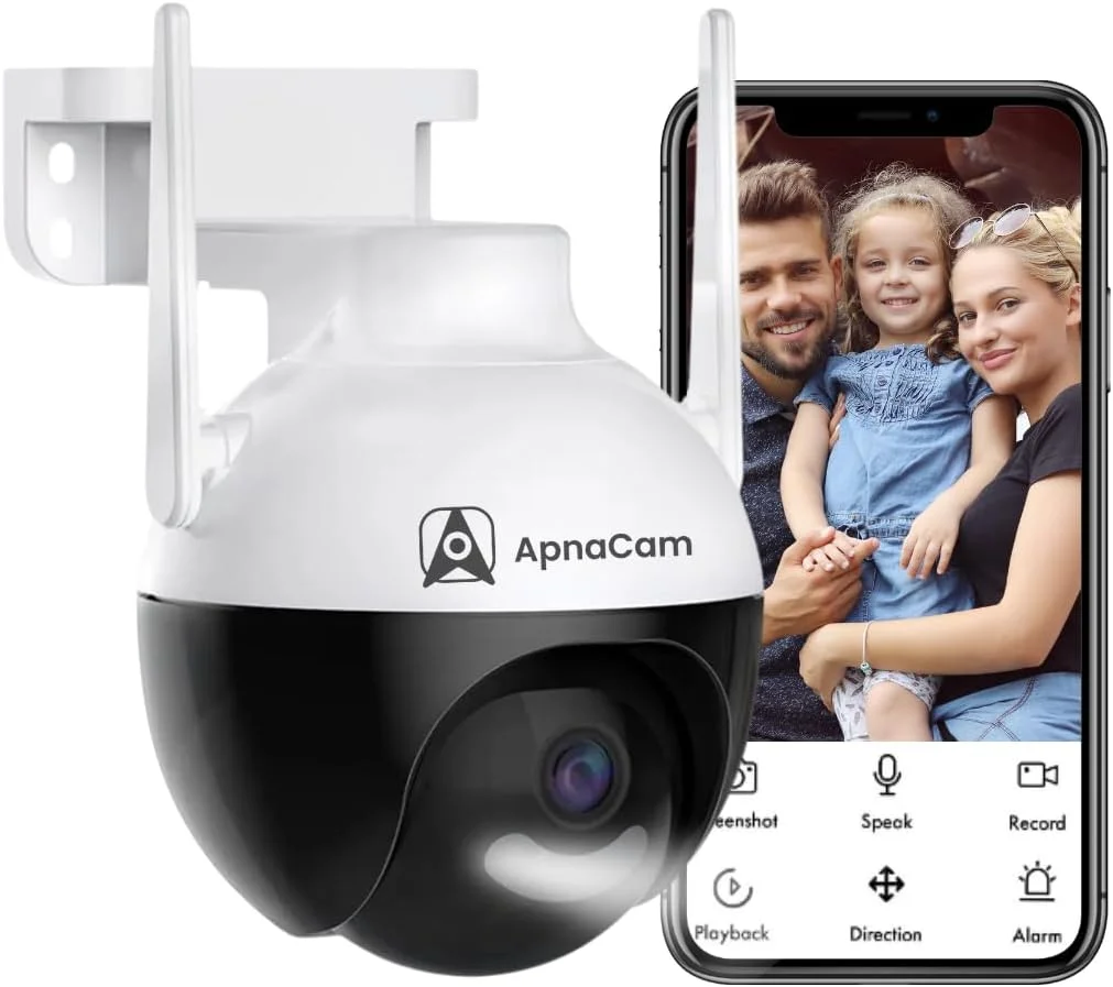 دوربین وای فای PTZ فضای باز 1080p Full HD | آلارم | هشدار حرکت | دید در شب رنگی | پشتیبانی از کارت SD | صدای دو طرفه | چرخش 360 درجه