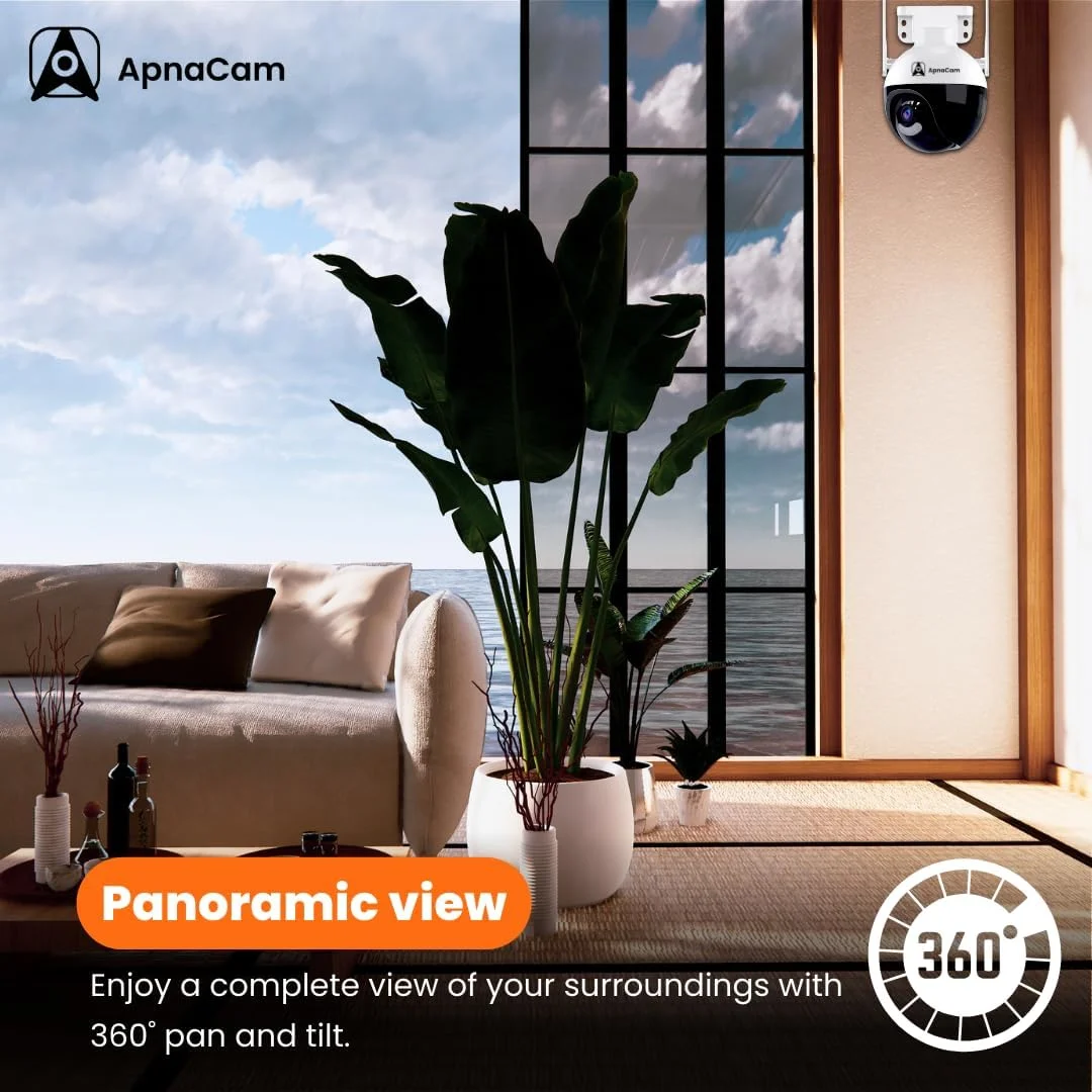 دوربین وای فای PTZ فضای باز 1080p Full HD | آلارم | هشدار حرکت | دید در شب رنگی | پشتیبانی از کارت SD | صدای دو طرفه | چرخش 360 درجه