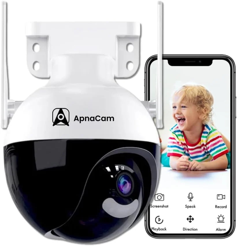 دوربین وای فای PTZ فول اچ دی 1080p آپناکم مناسب فضای باز | صدای دو طرفه | دید در شب رنگی | آلارم | هشدار حرکت | پشتیبانی از کارت SD | چرخش 352 درجه | دوربین امنیتی فضای باز